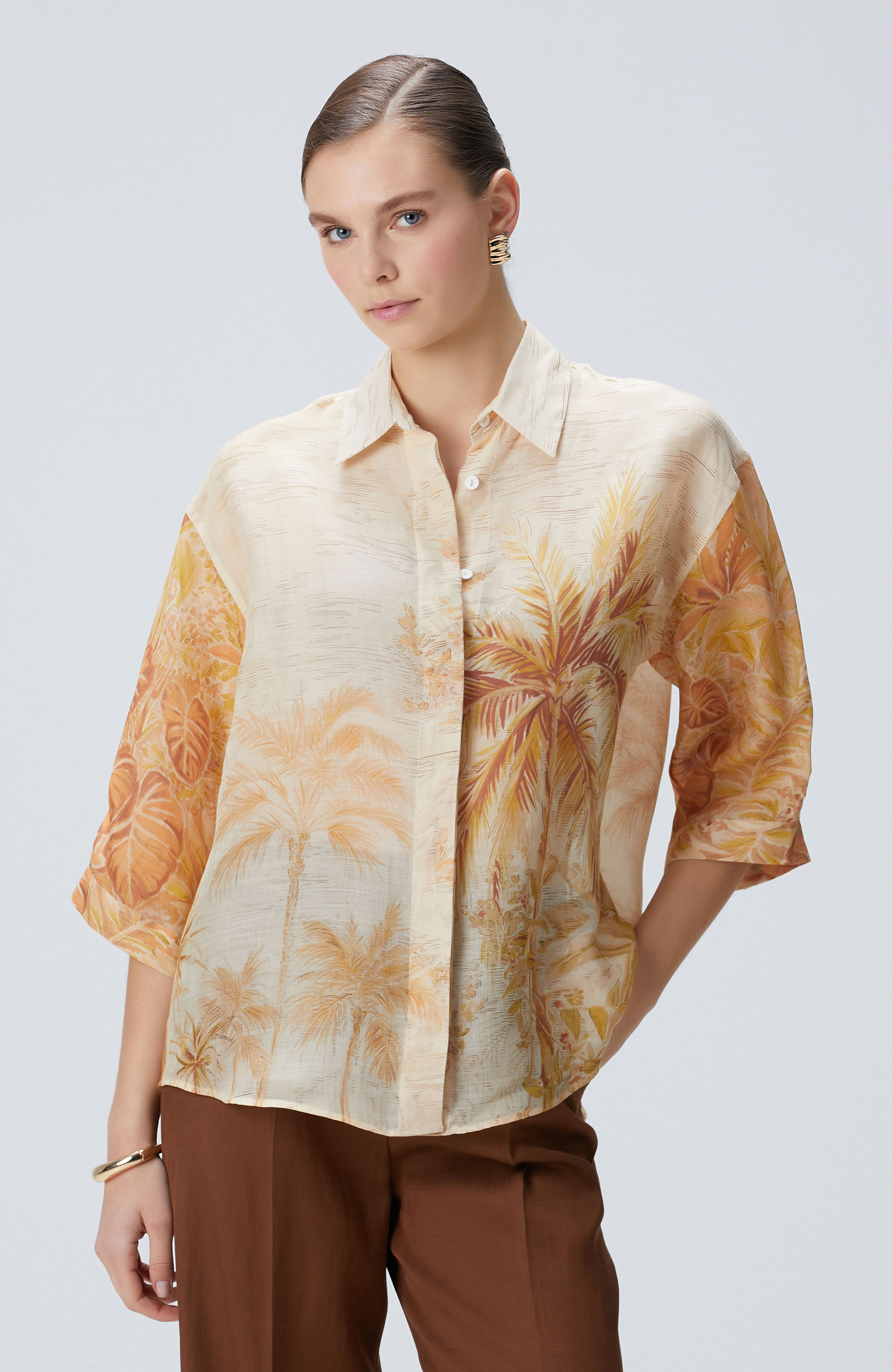 Limited Sarı Desenli Gömlek