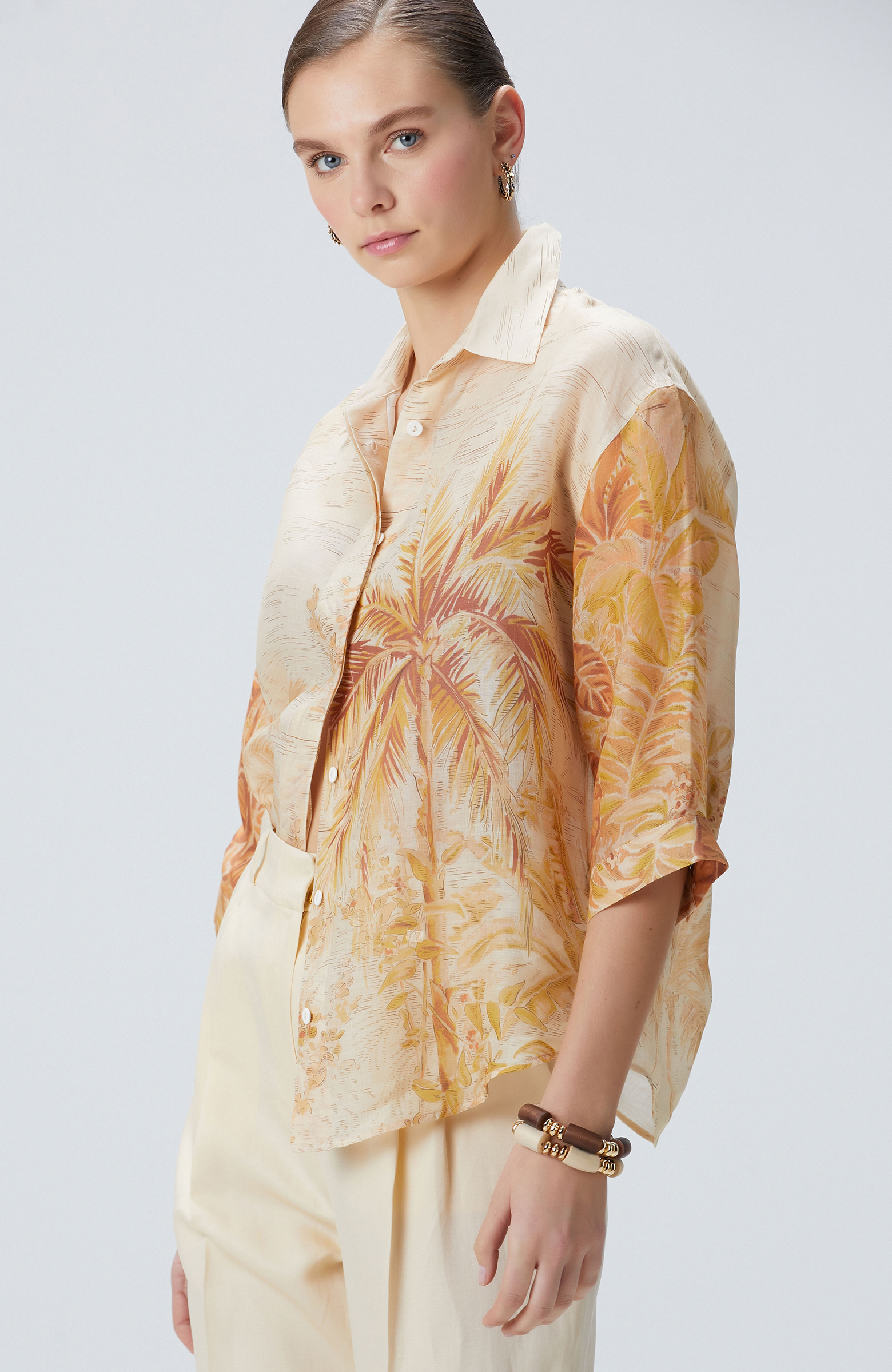 Limited Sarı Desenli Gömlek