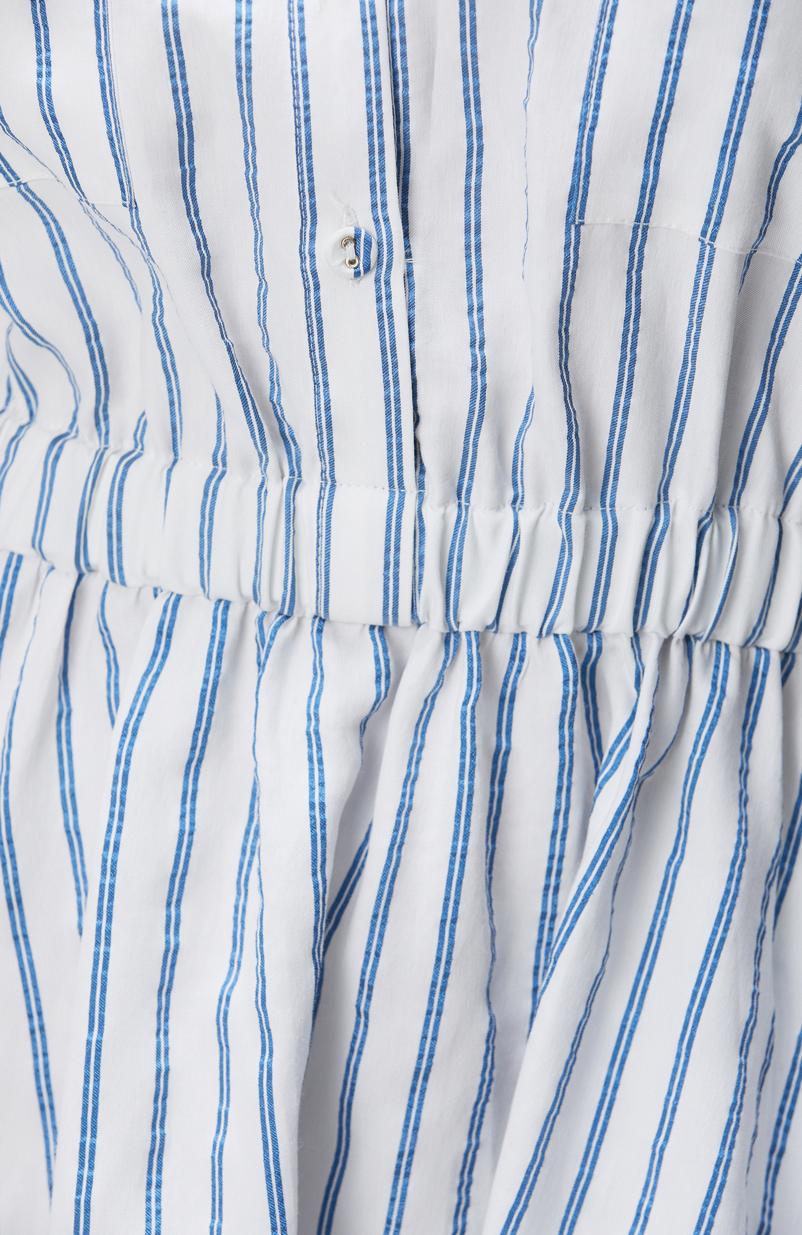 Mavi Beyaz Çizgili Midi Elbise