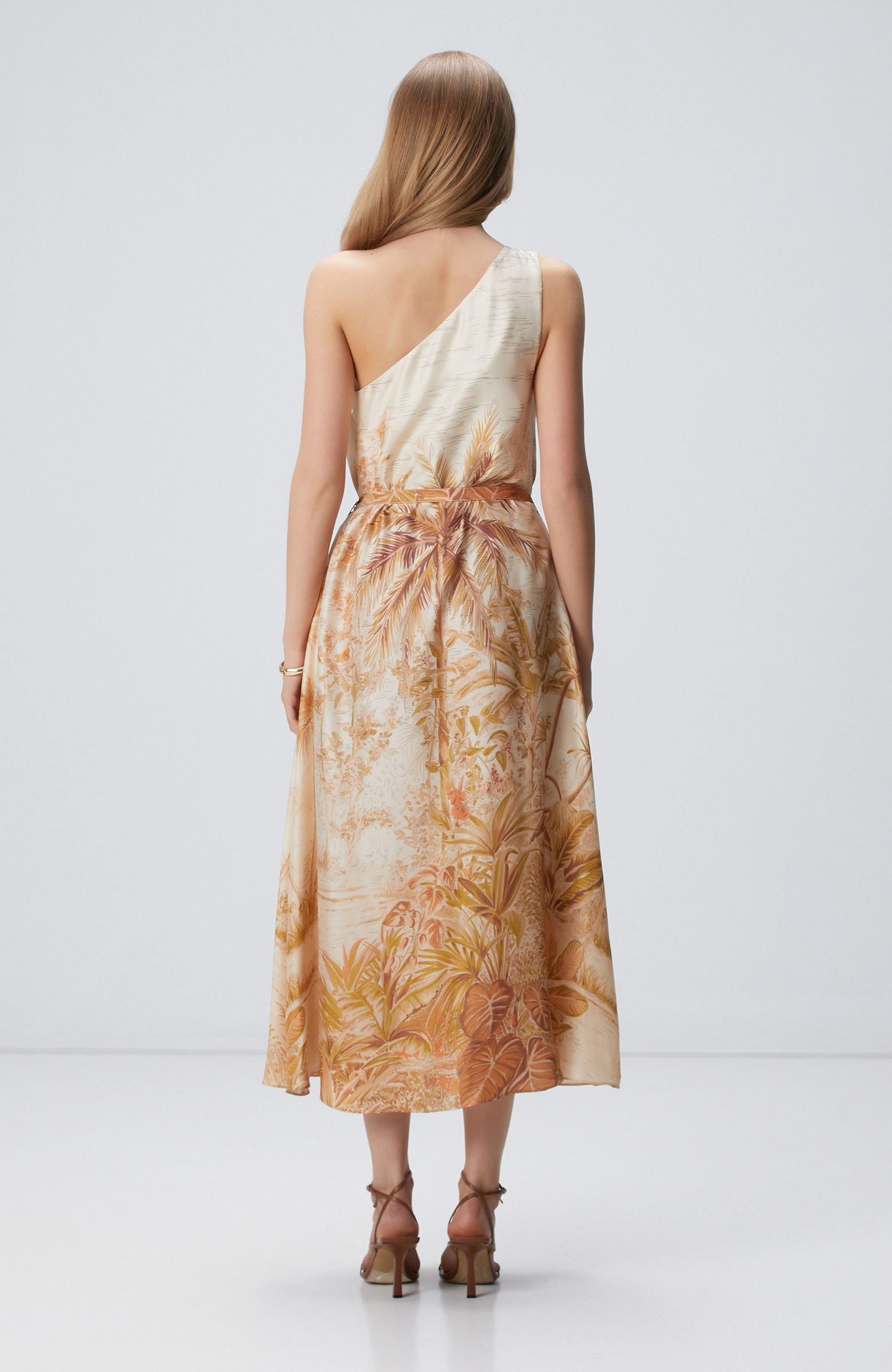 Limited Sarı İpek Karışımlı Elbise