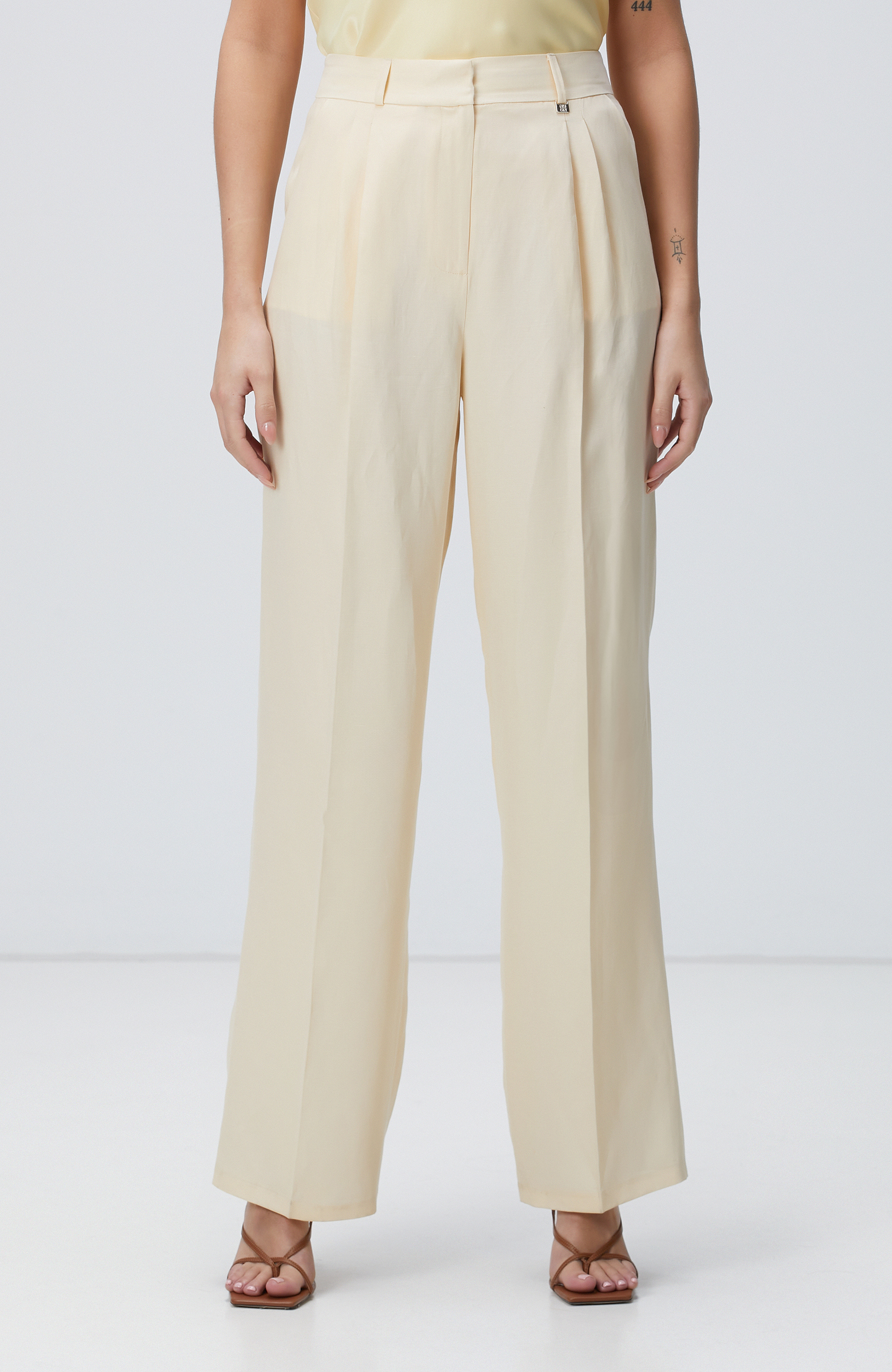 Limited Vanilya Keten Karışımlı Pantolon