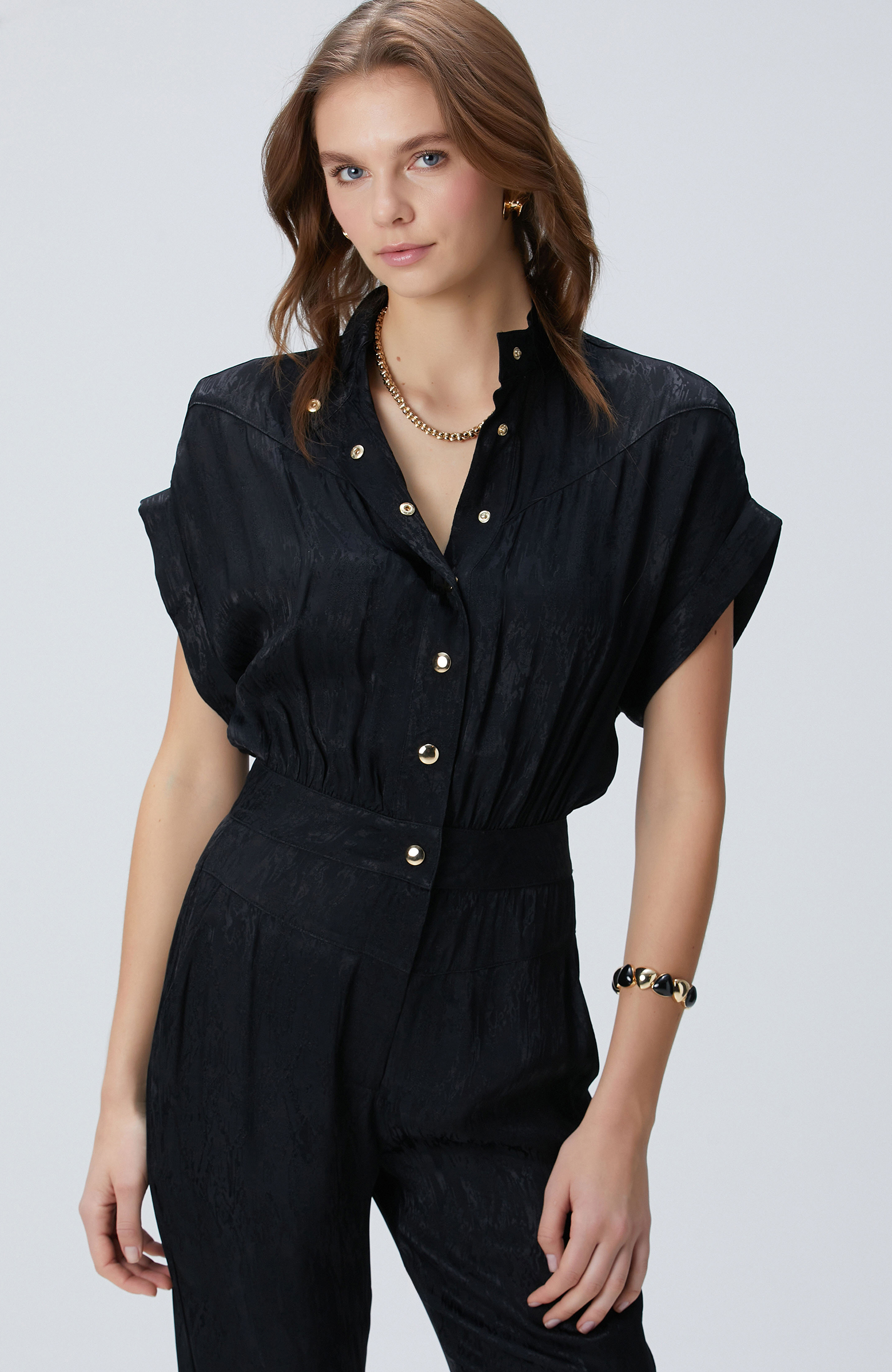 Siyah Jakar Desenli Tulum