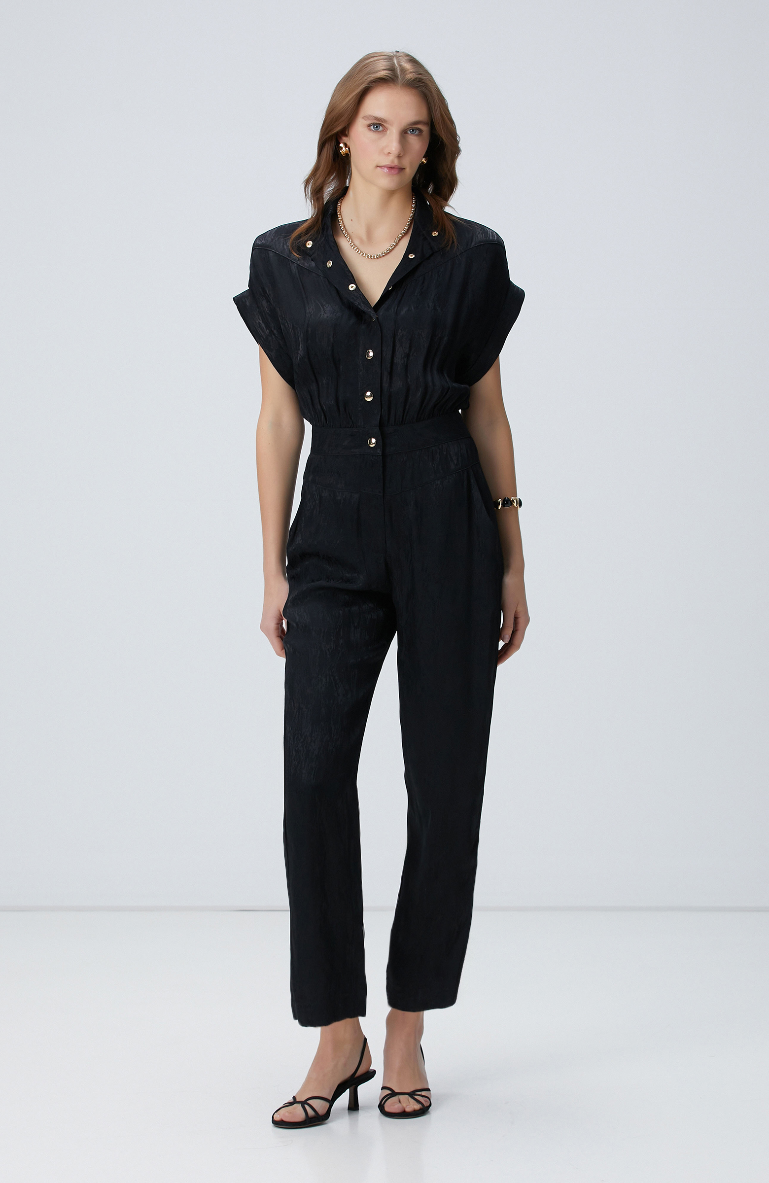 Siyah Jakar Desenli Tulum