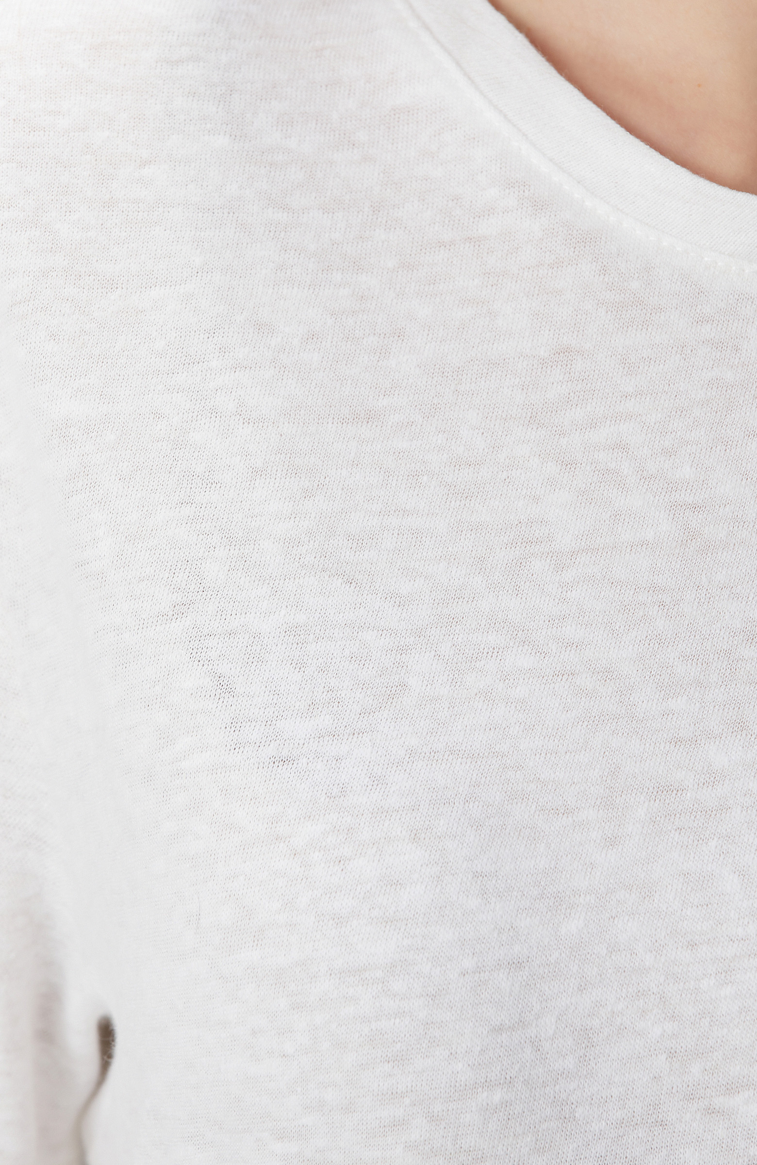 Kırık Beyaz Keten Mix T-shirt