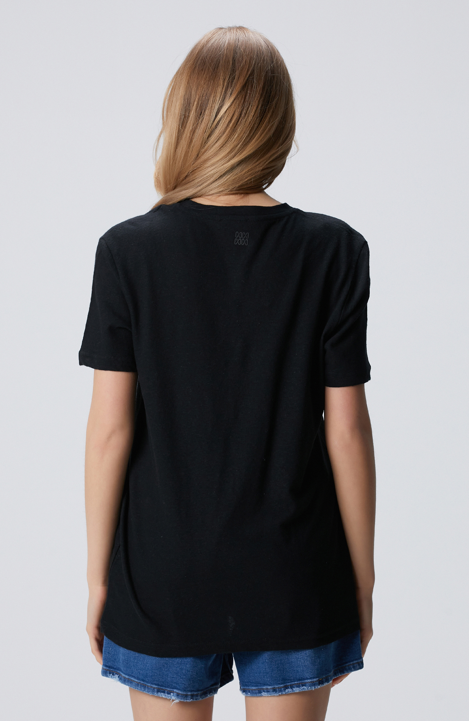 Siyah Keten Mix T-shirt