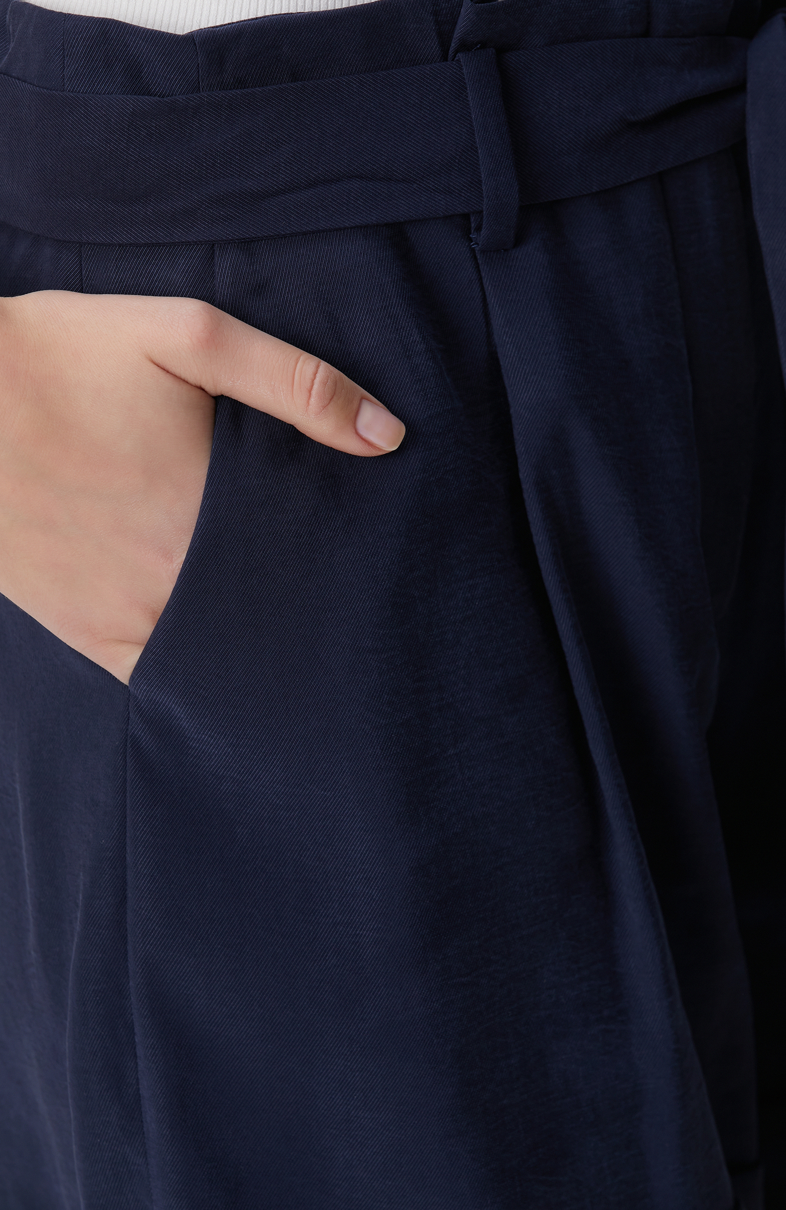 Lacivert Dokuma Şort