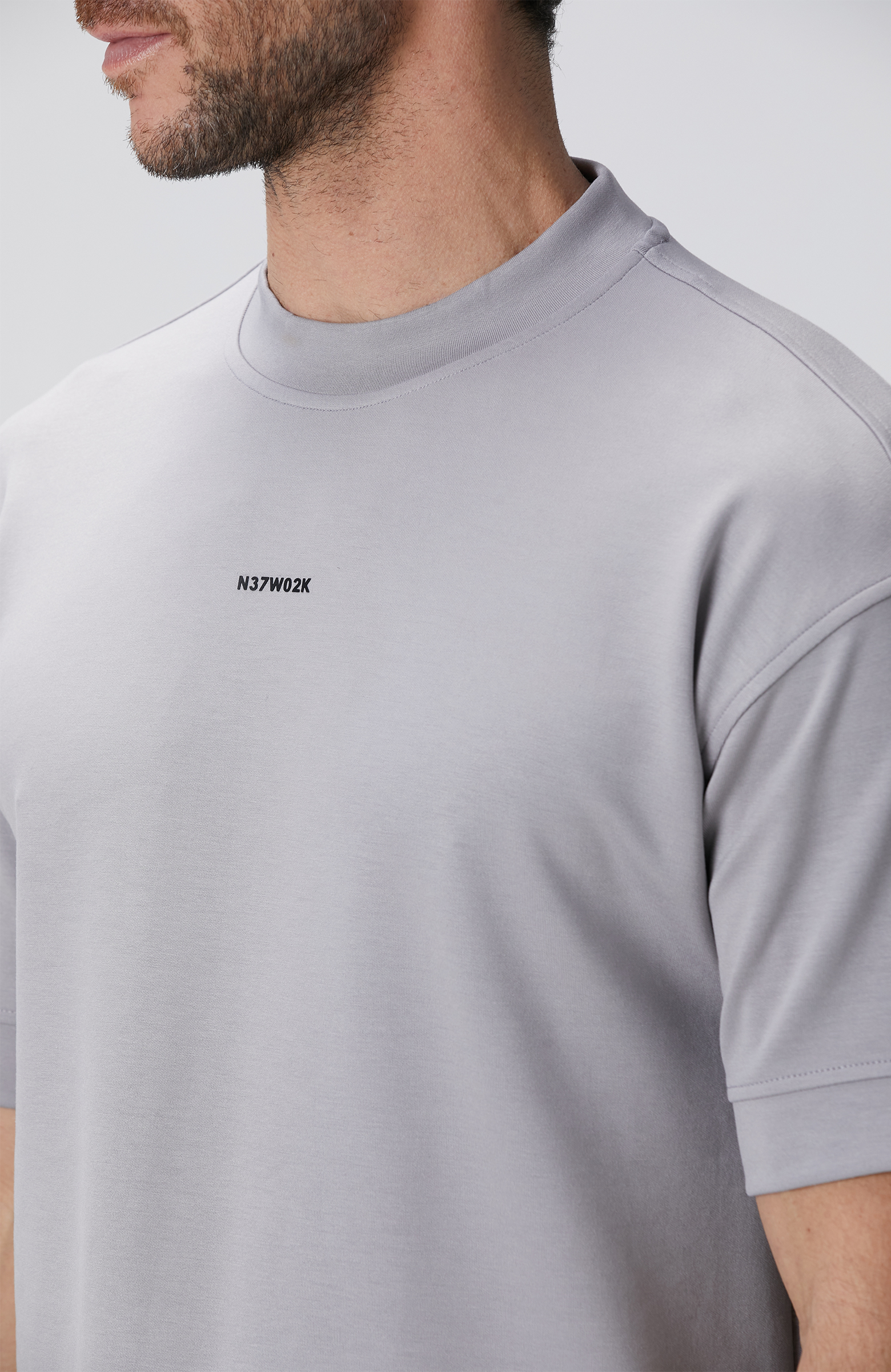 Açık Gri Baskılı Sweatshirt