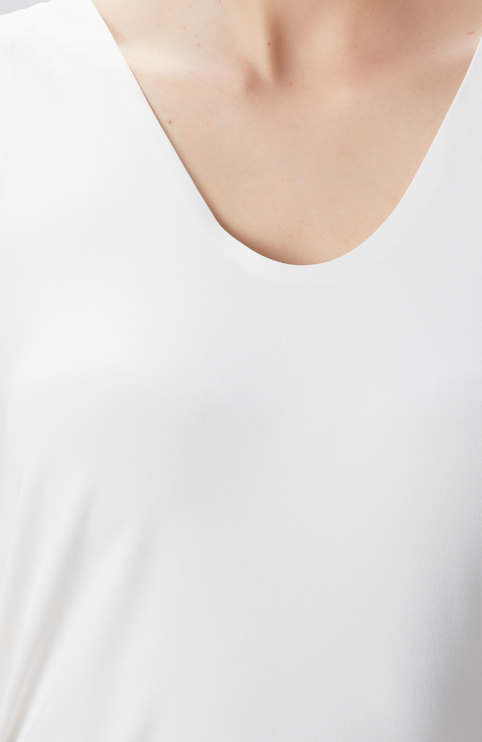 Kırık Beyaz Basic Örme Bluz