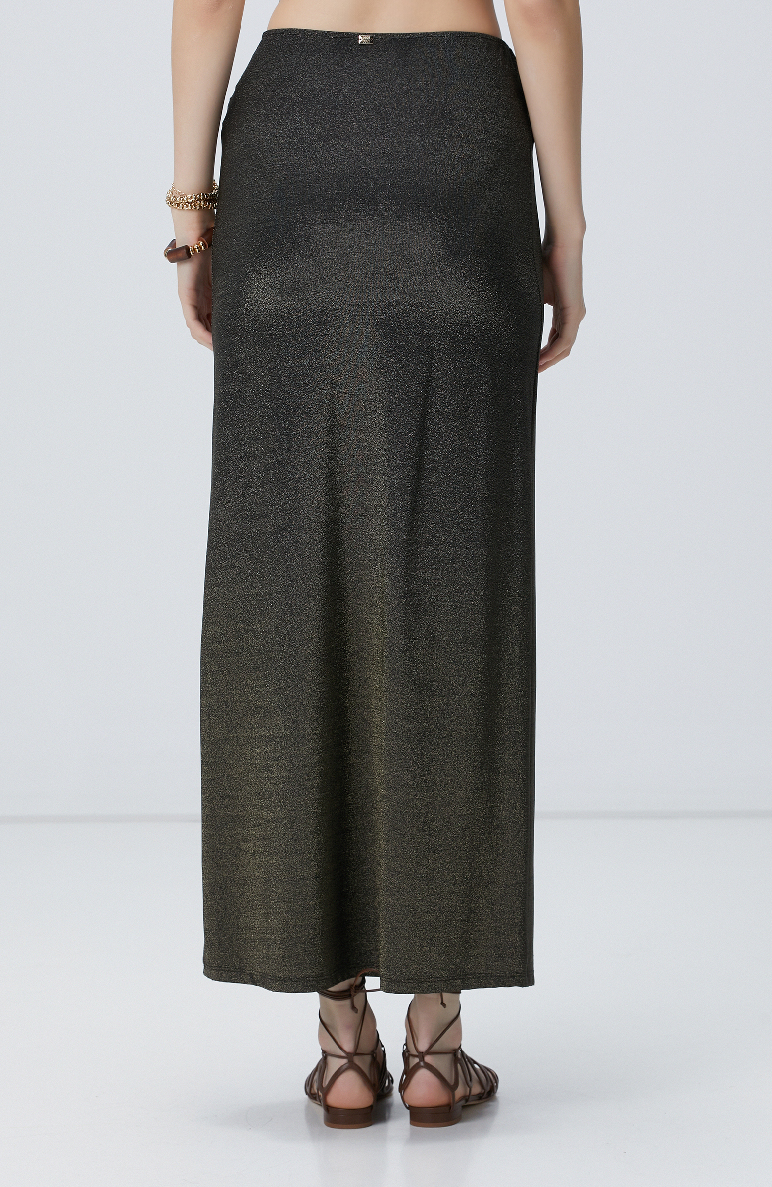 Siyah Gold Maxi Plaj Etek