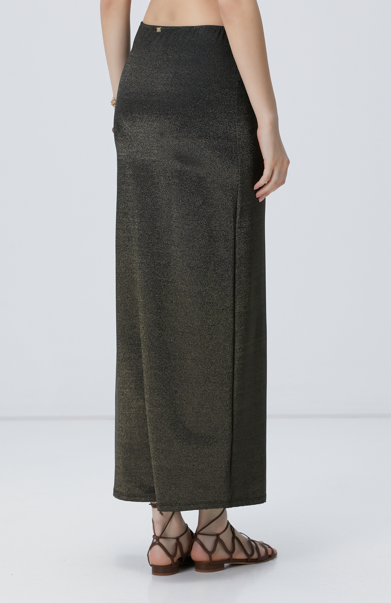 Siyah Gold Maxi Plaj Etek