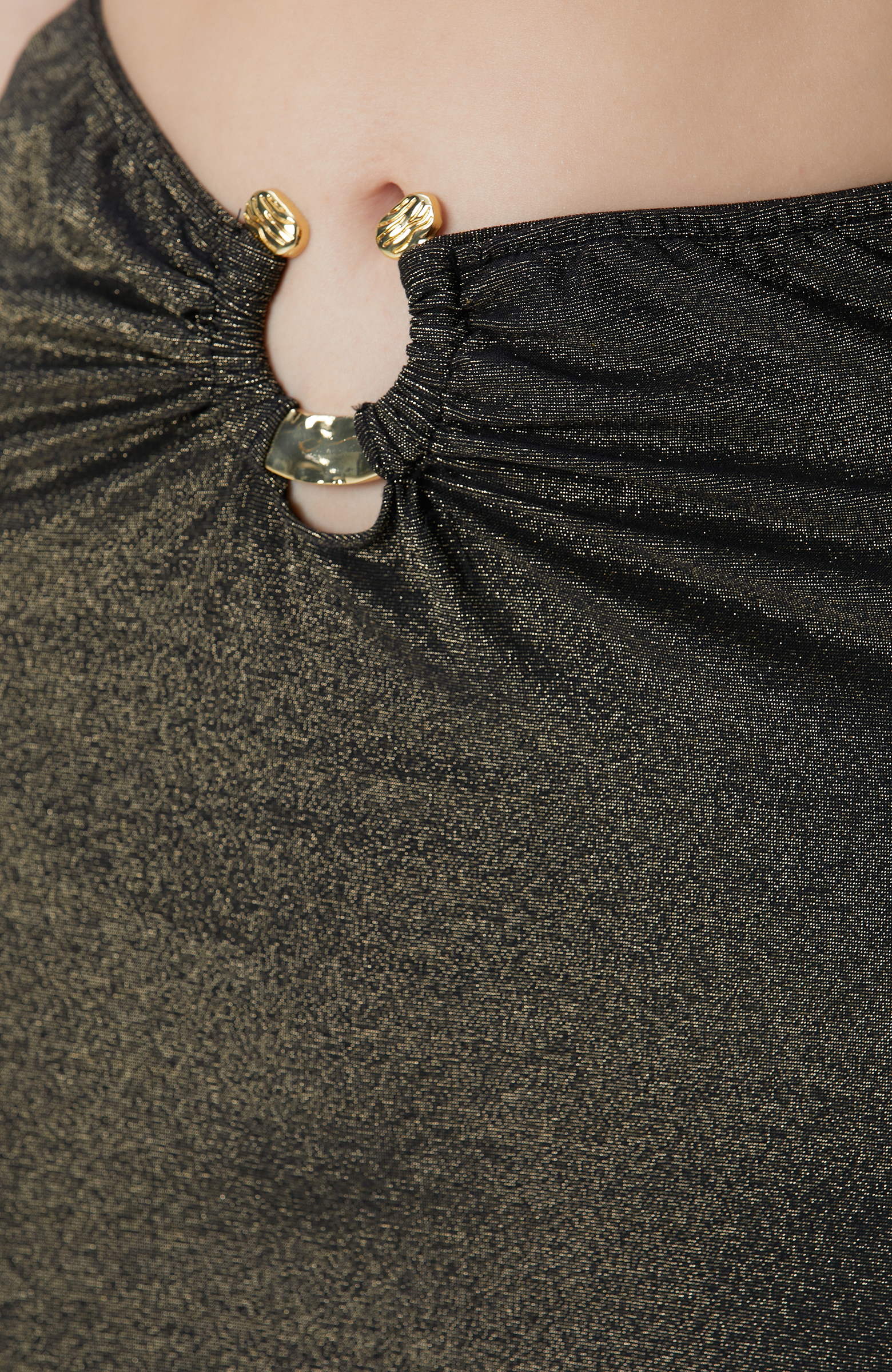 Siyah Gold Maxi Plaj Etek