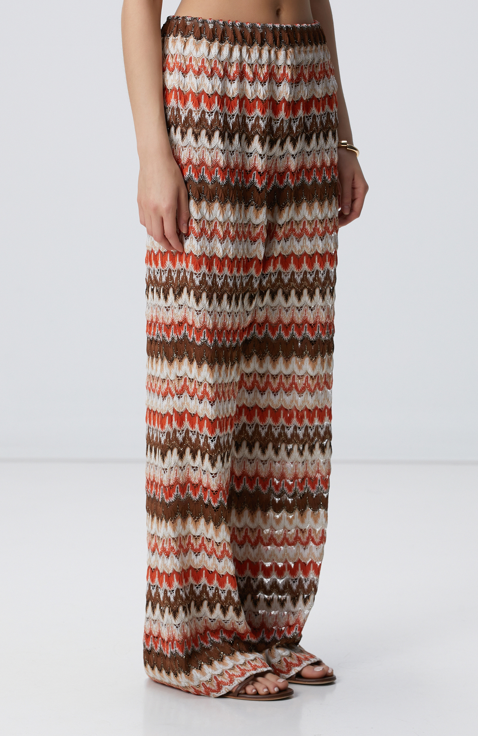 Kırık Beyaz Kahverengi Plaj Pantolonu