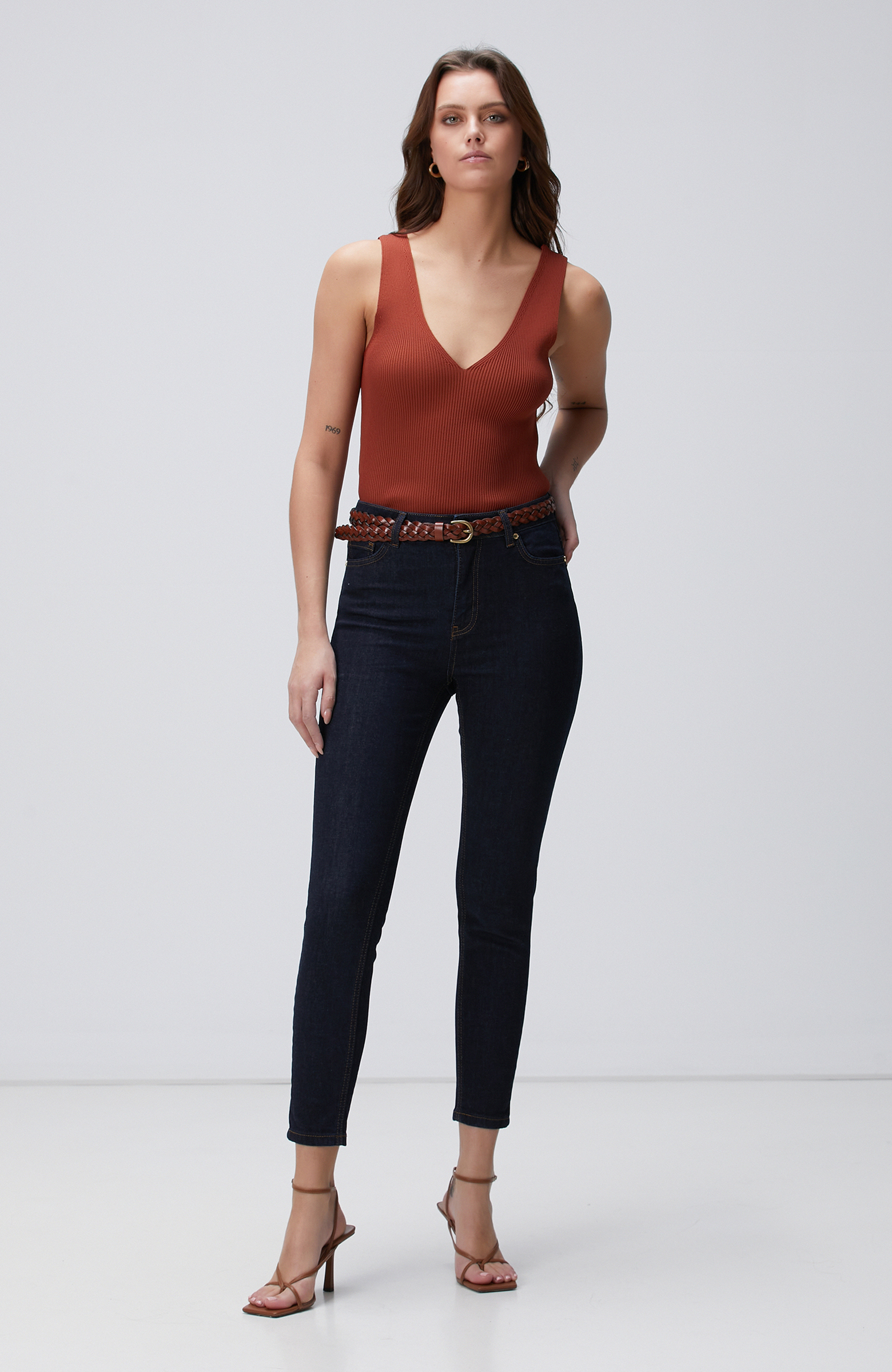 Lacivert Raw Denim Pantolon