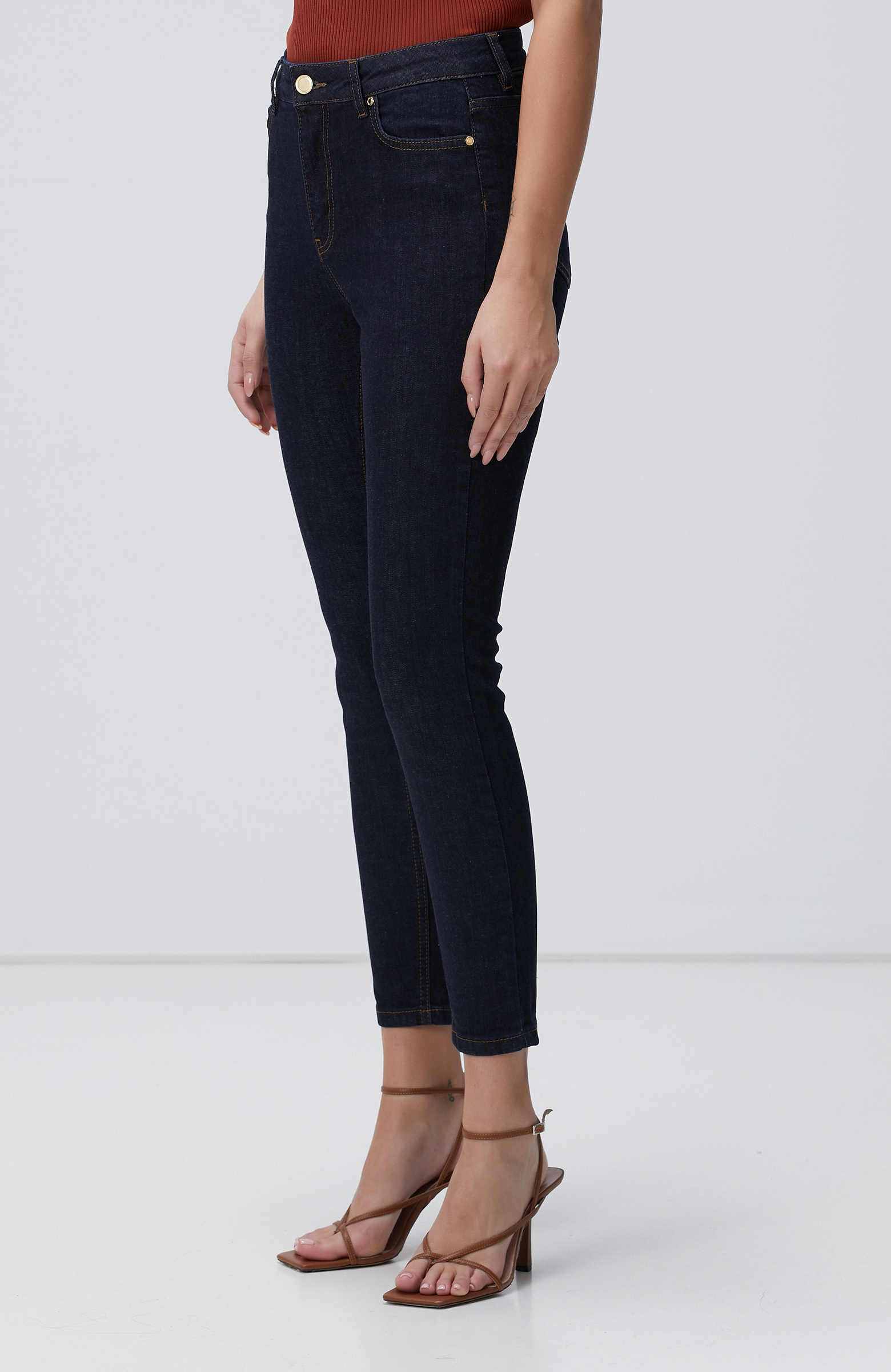 Lacivert Raw Denim Pantolon