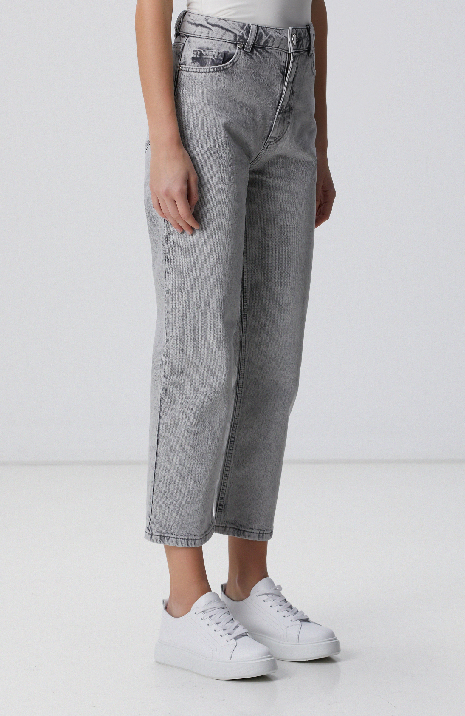 Açık Gri Denim Pantolon