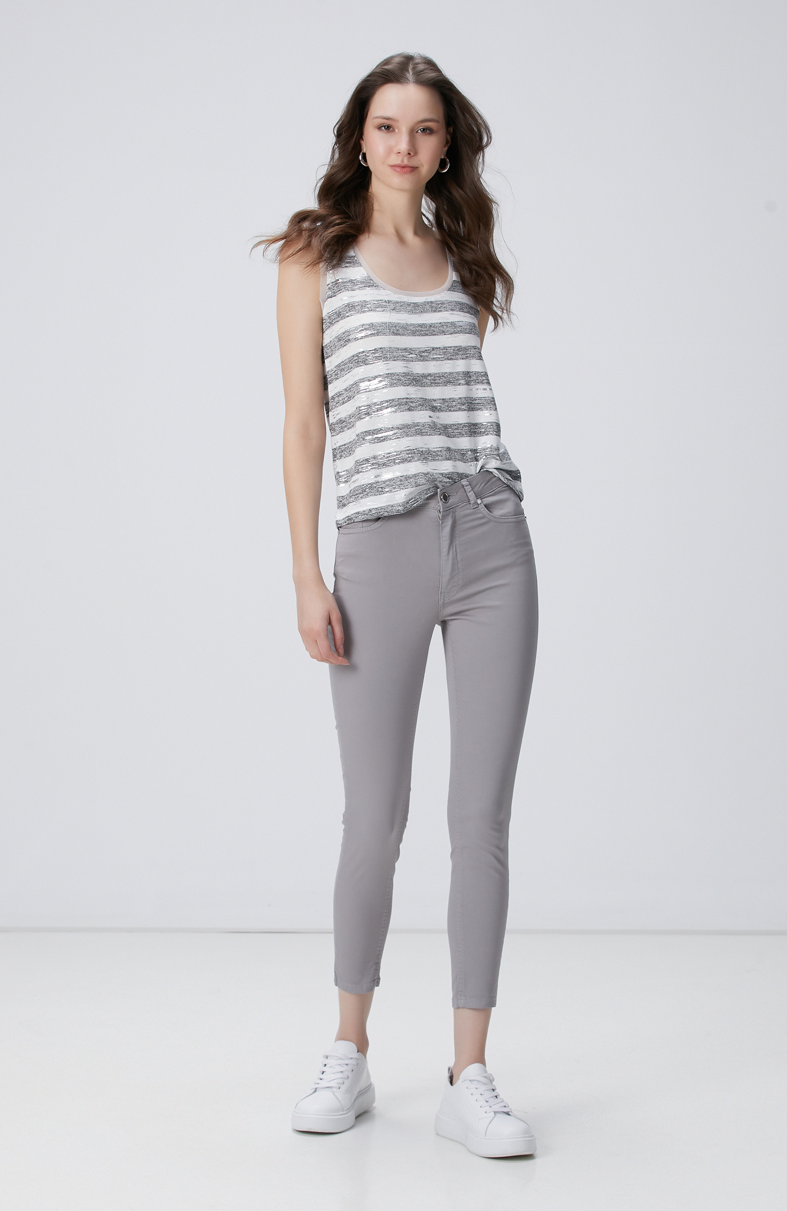 Açık Gri Casual Pantolon