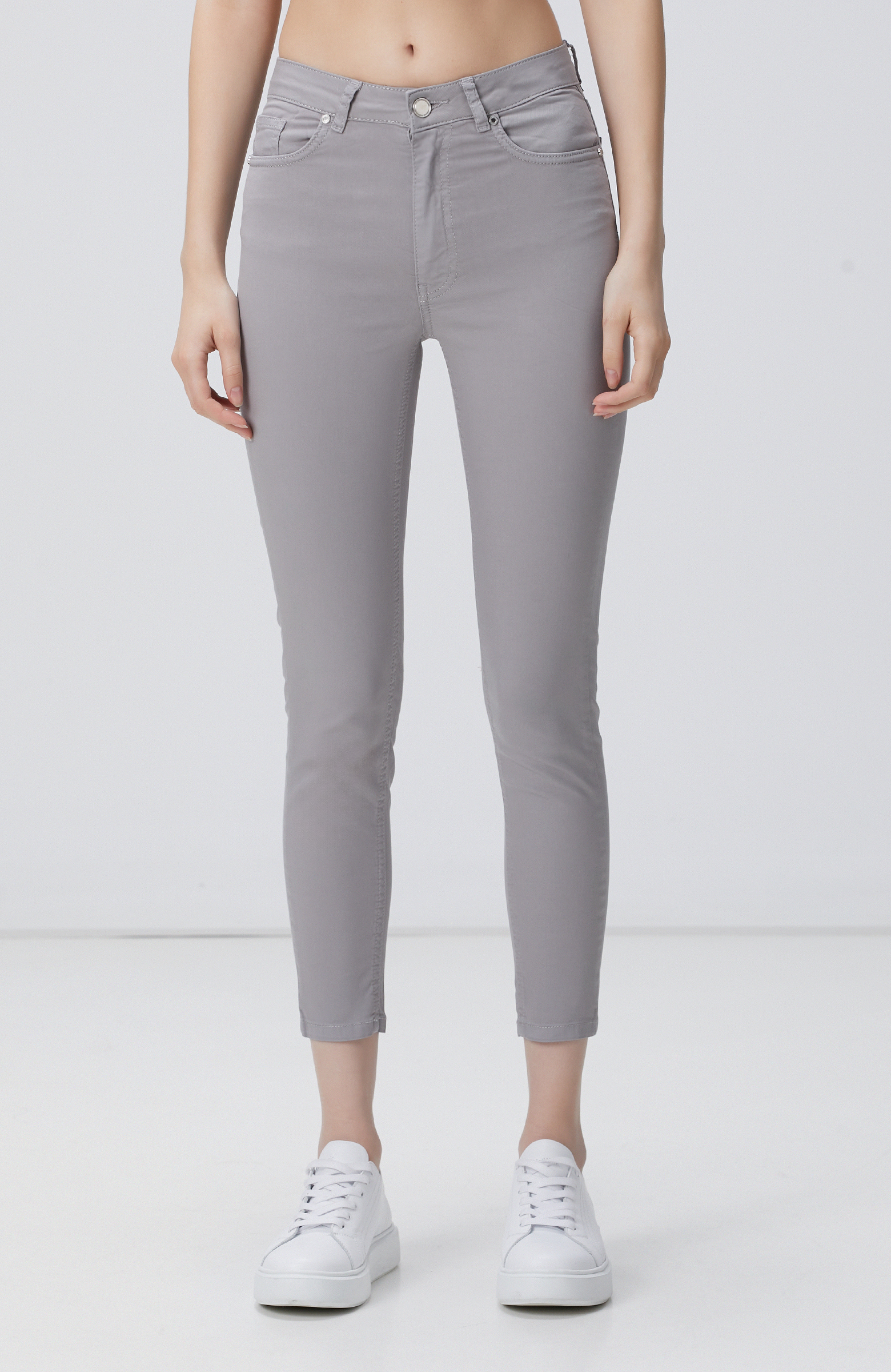 Açık Gri Casual Pantolon