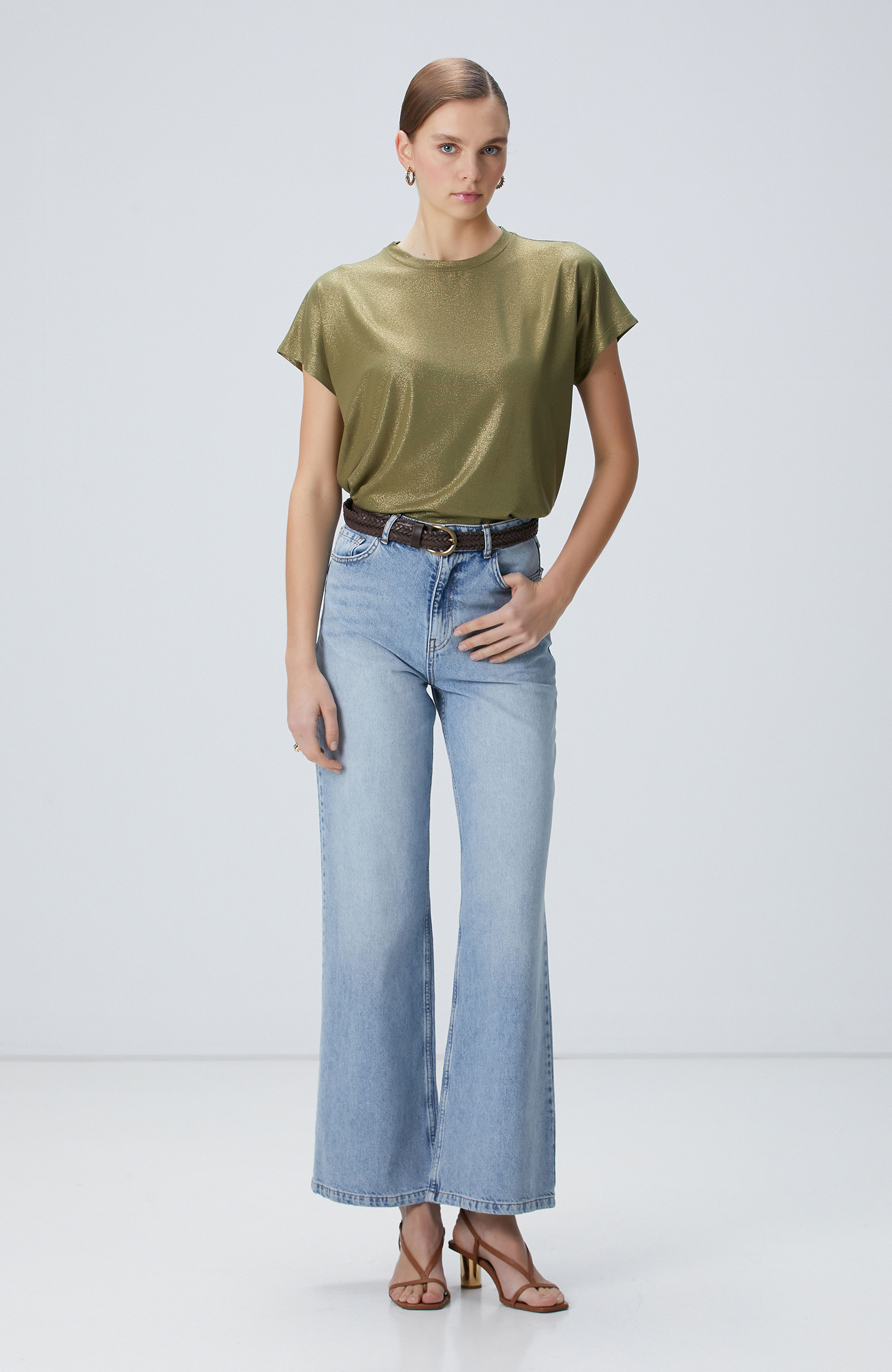 Haki Varaklı T-shirt