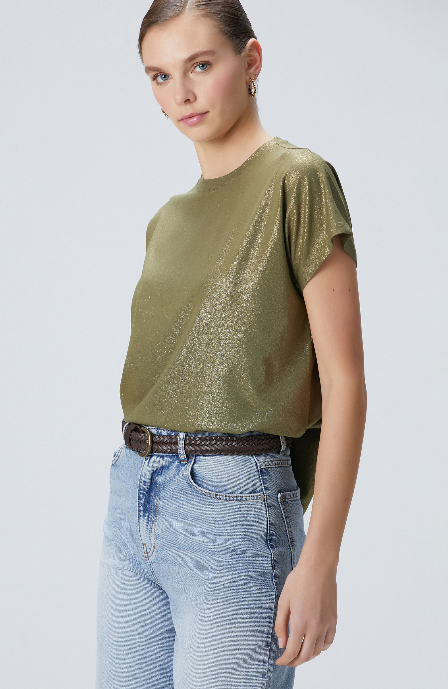 Haki Varaklı T-shirt