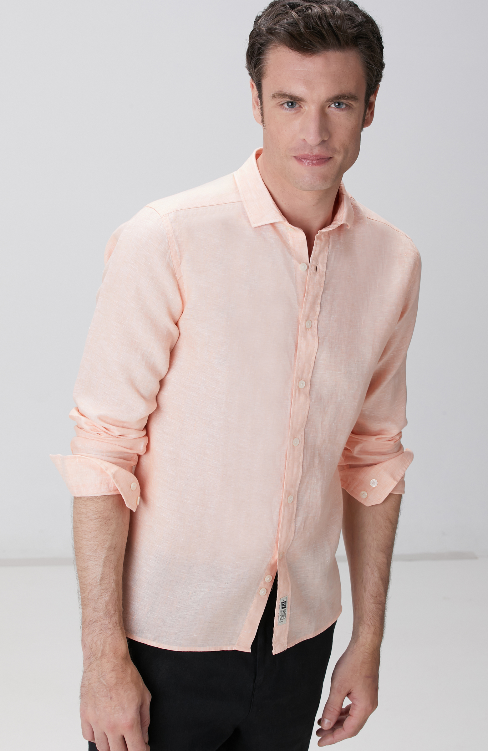 Turuncu Keten Gömlek