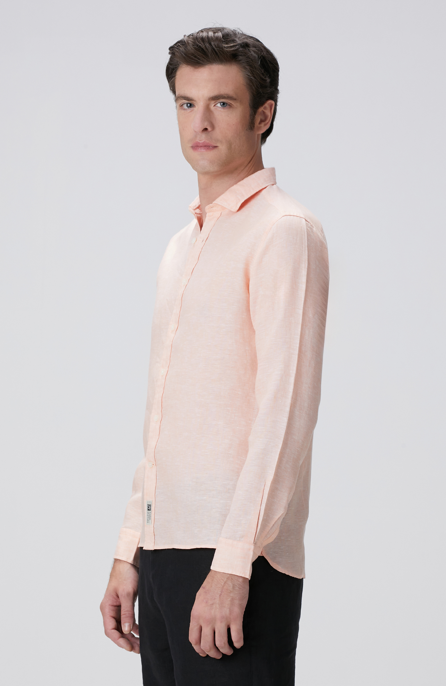 Turuncu Keten Gömlek