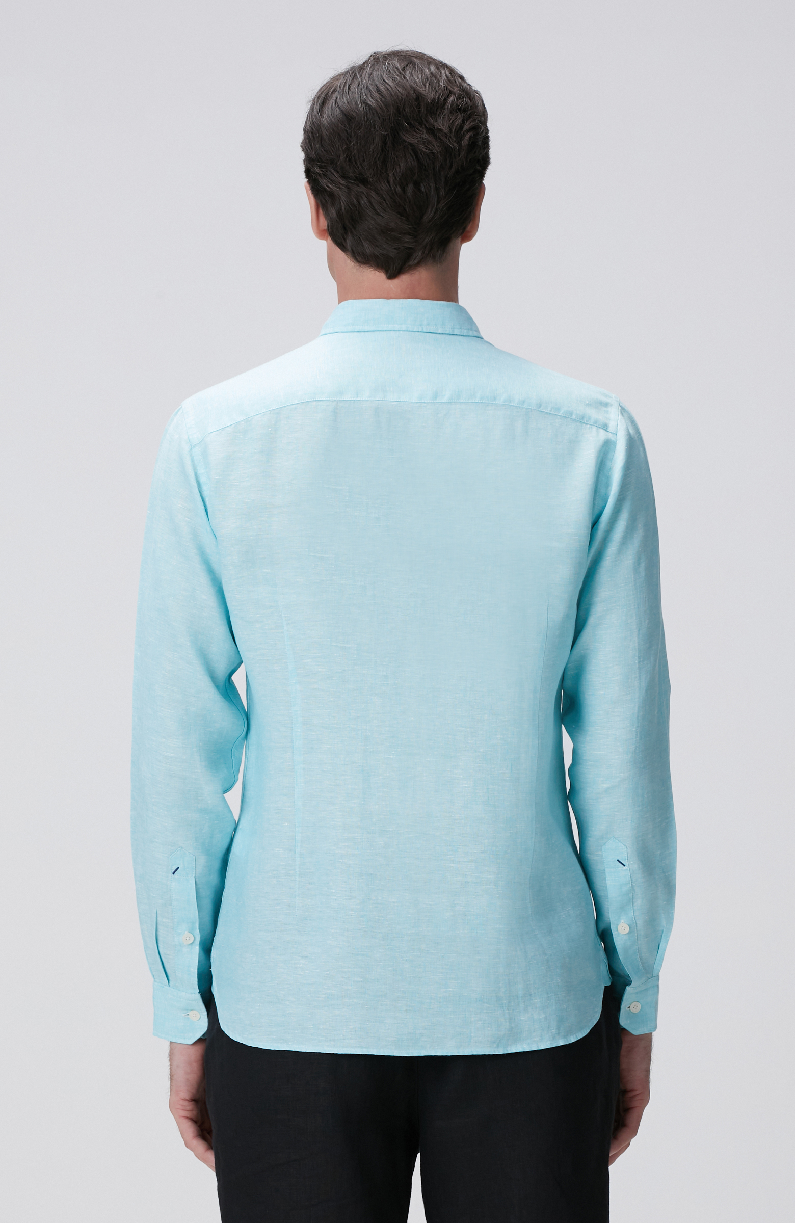 Su Yeşili Keten Gömlek