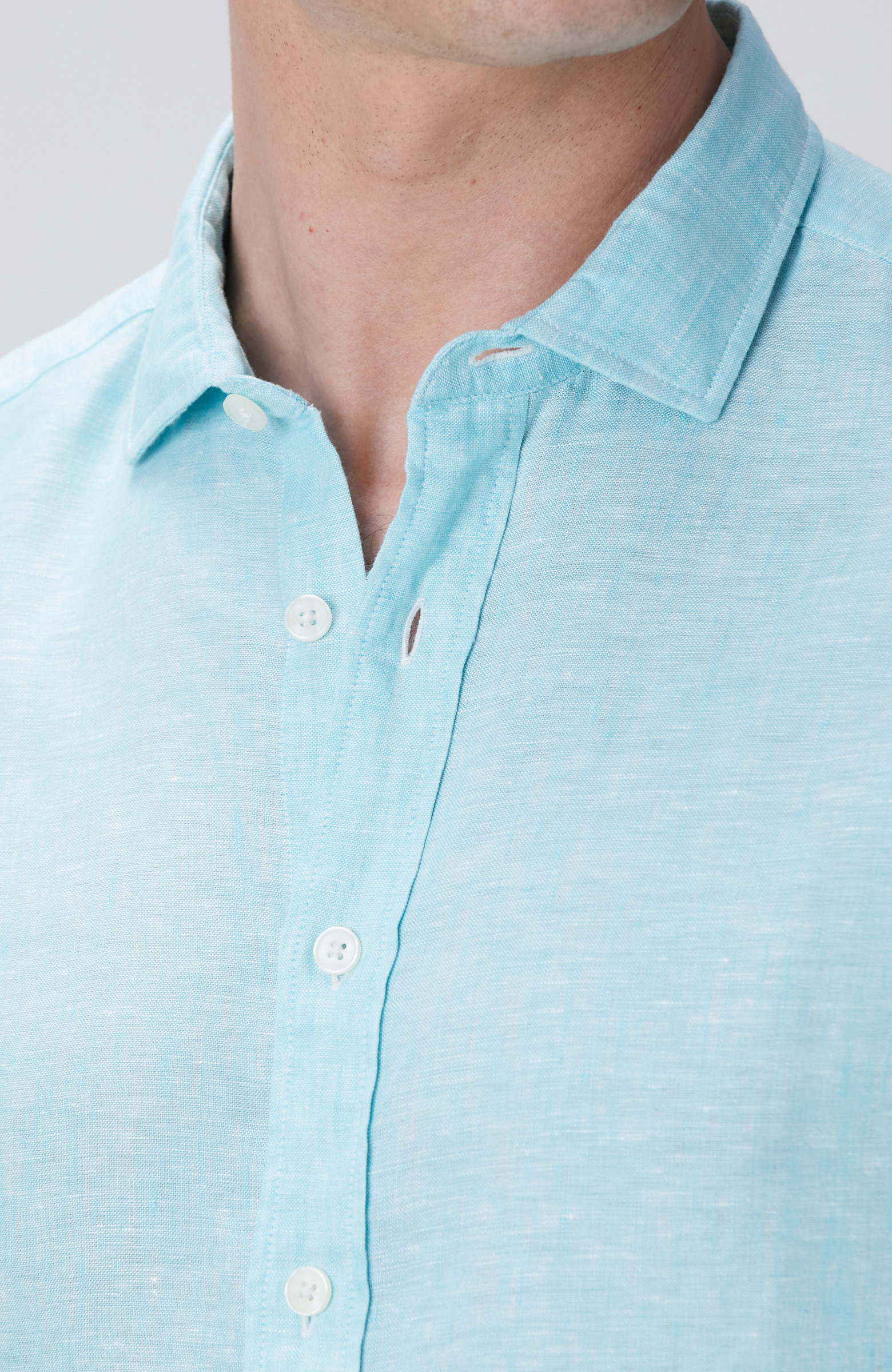 Su Yeşili Keten Gömlek