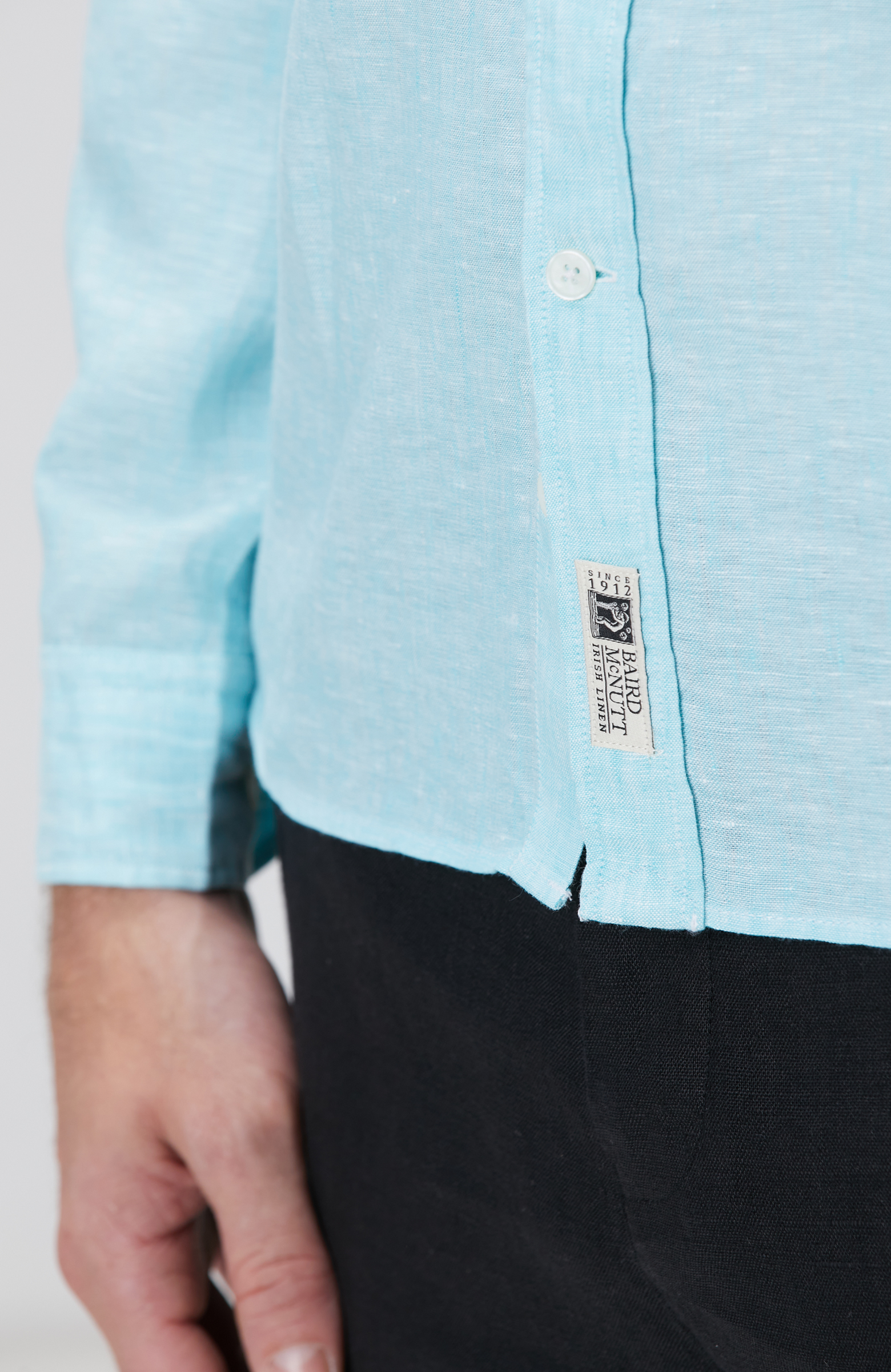 Su Yeşili Keten Gömlek