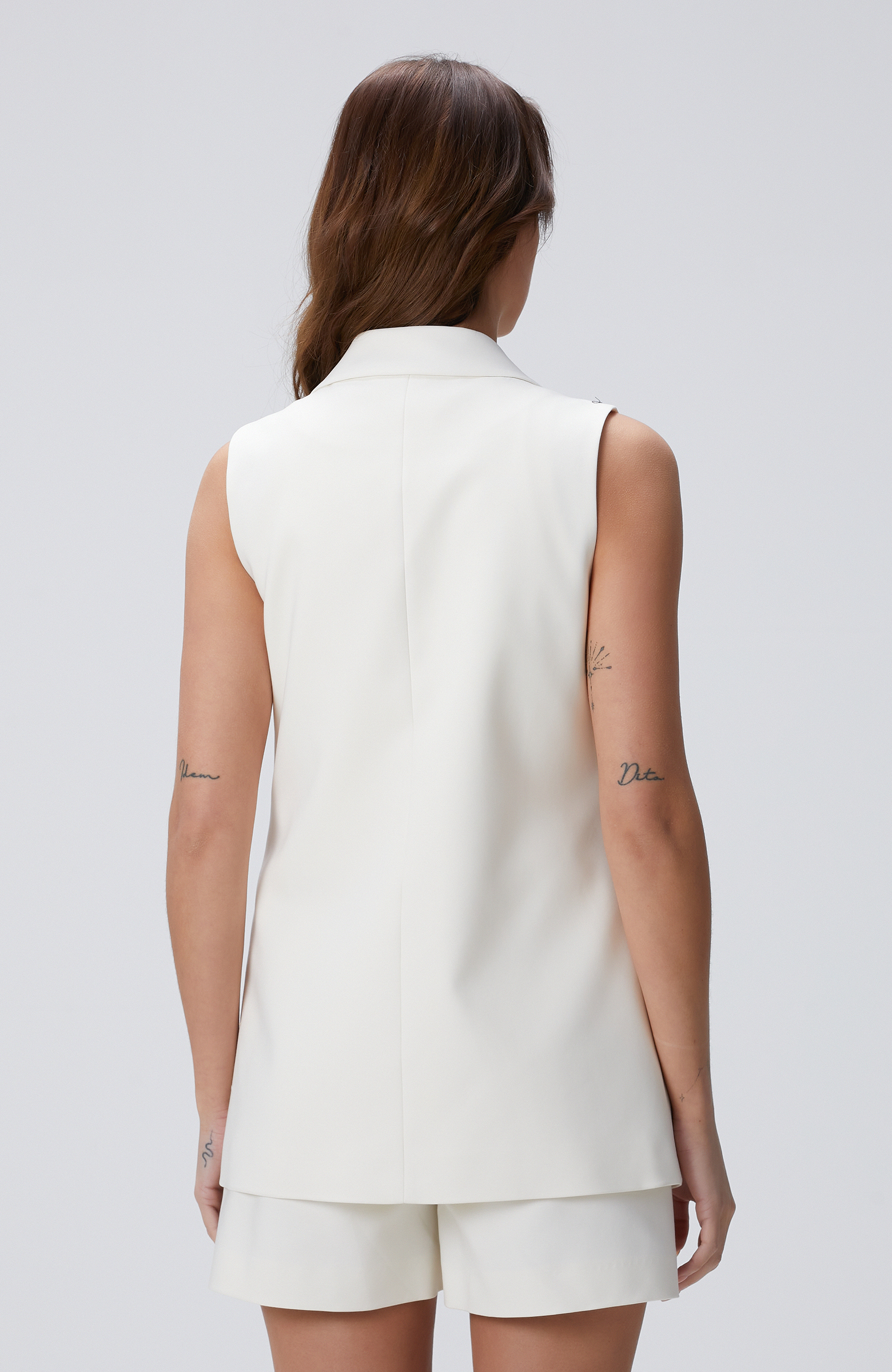 Kırık Beyaz Kruvaze Yelek