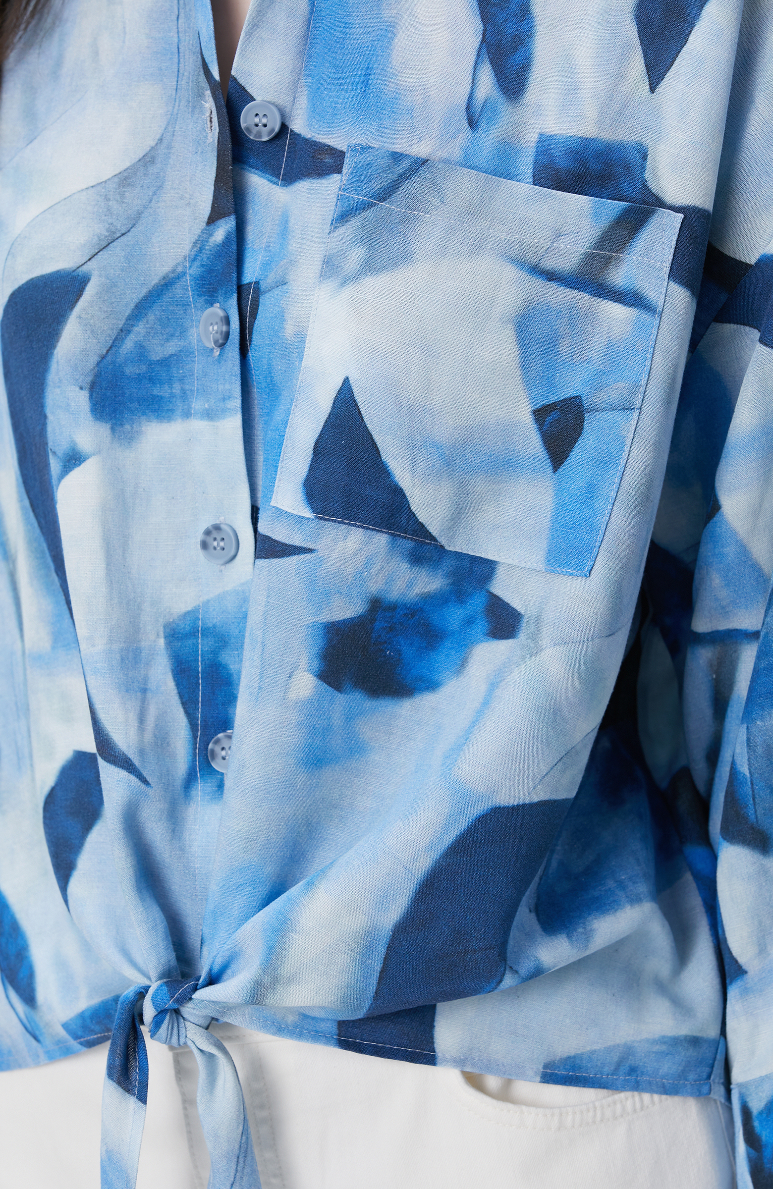 Lacivert Mavi Desenli Gömlek