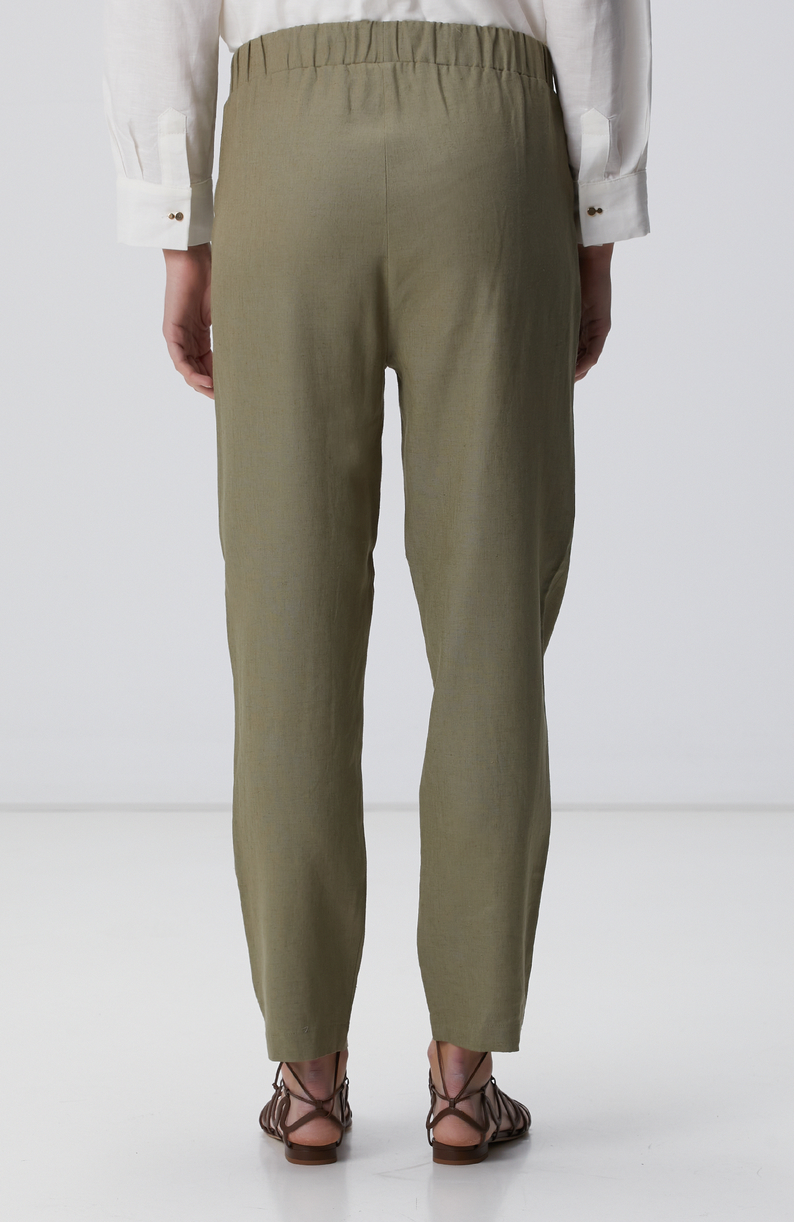 Haki Keten Mix Jogger Pantolon