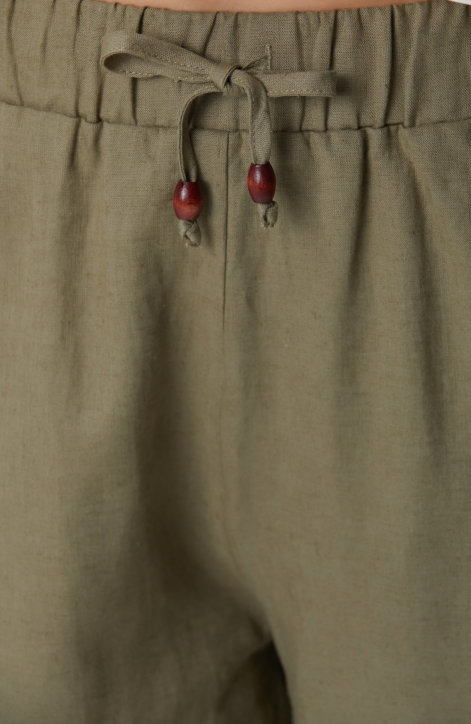 Haki Keten Mix Jogger Pantolon