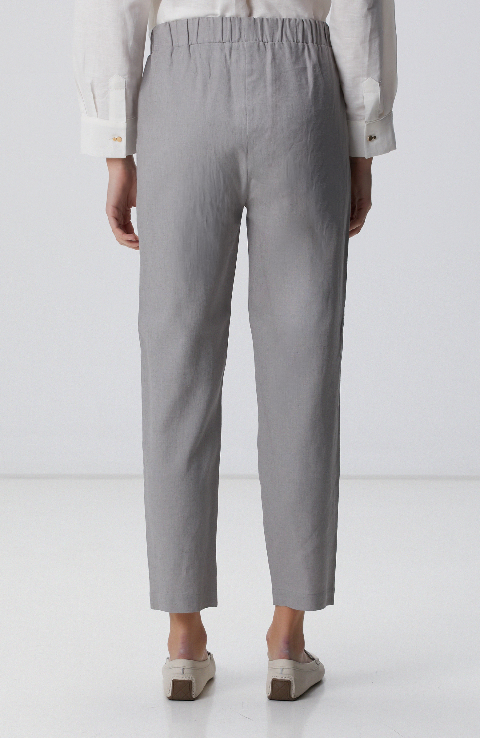 Gri Keten Mix Jogger Pantolon