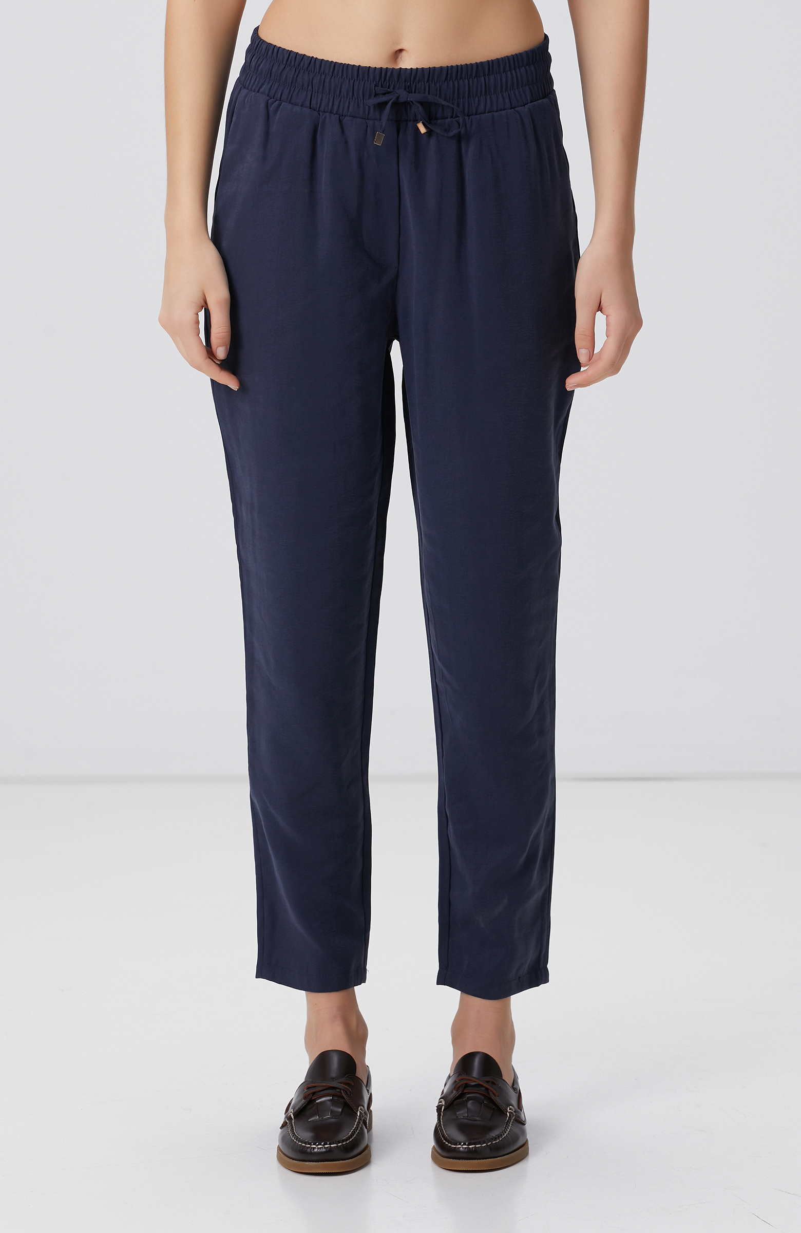 Lacivert Diyagonal Desenli Pantolon