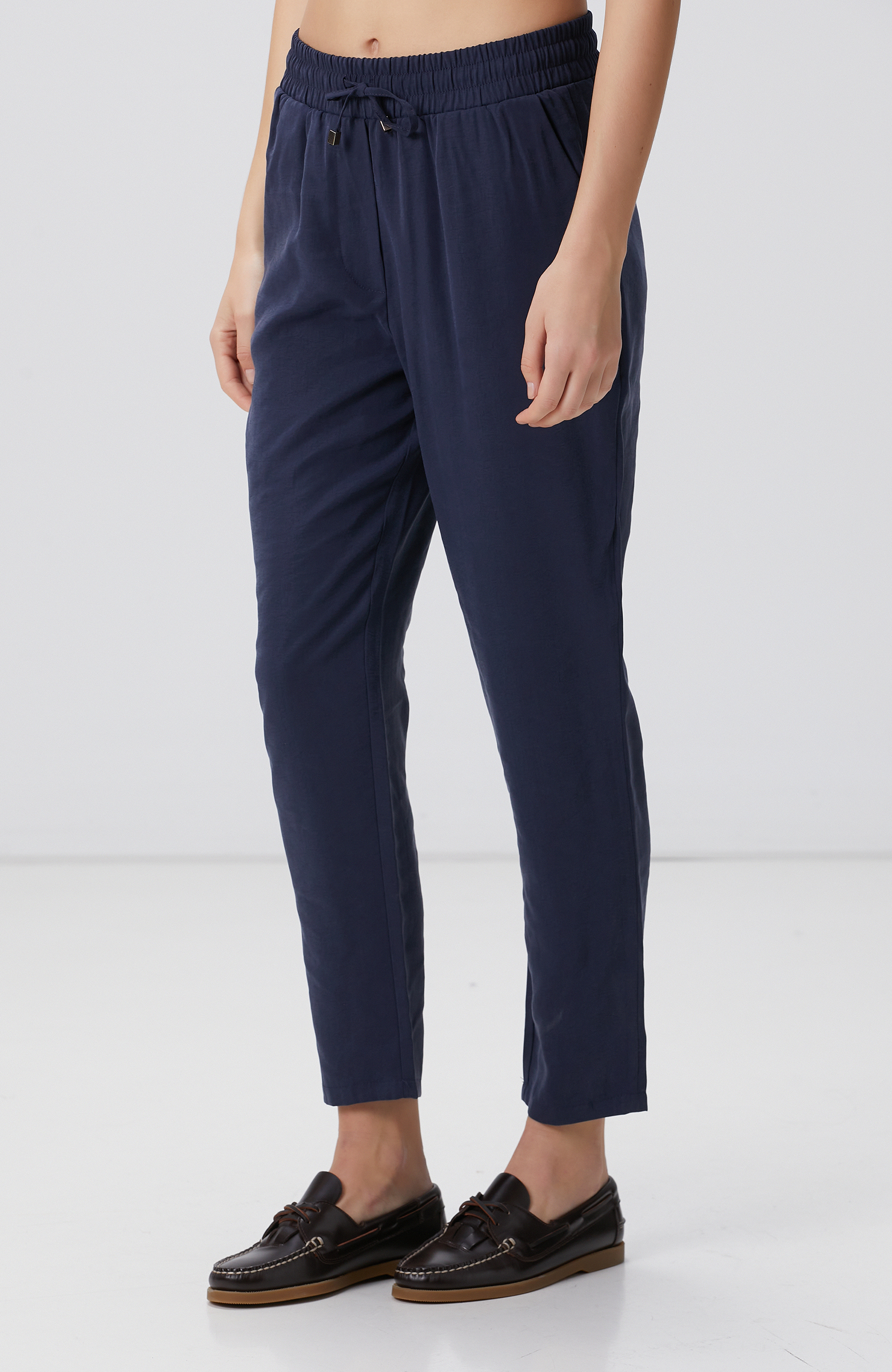 Lacivert Diyagonal Desenli Pantolon