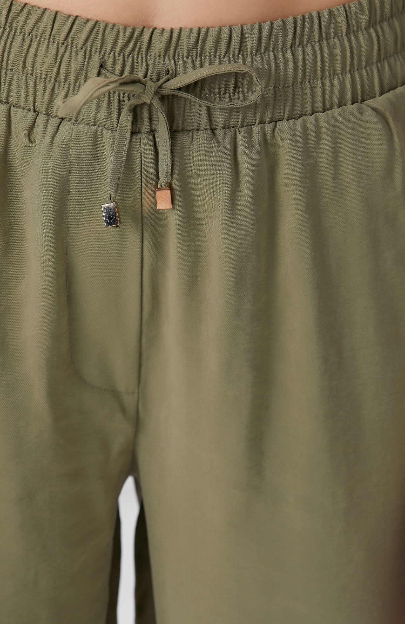 Haki Diyagonal Desenli Pantolon