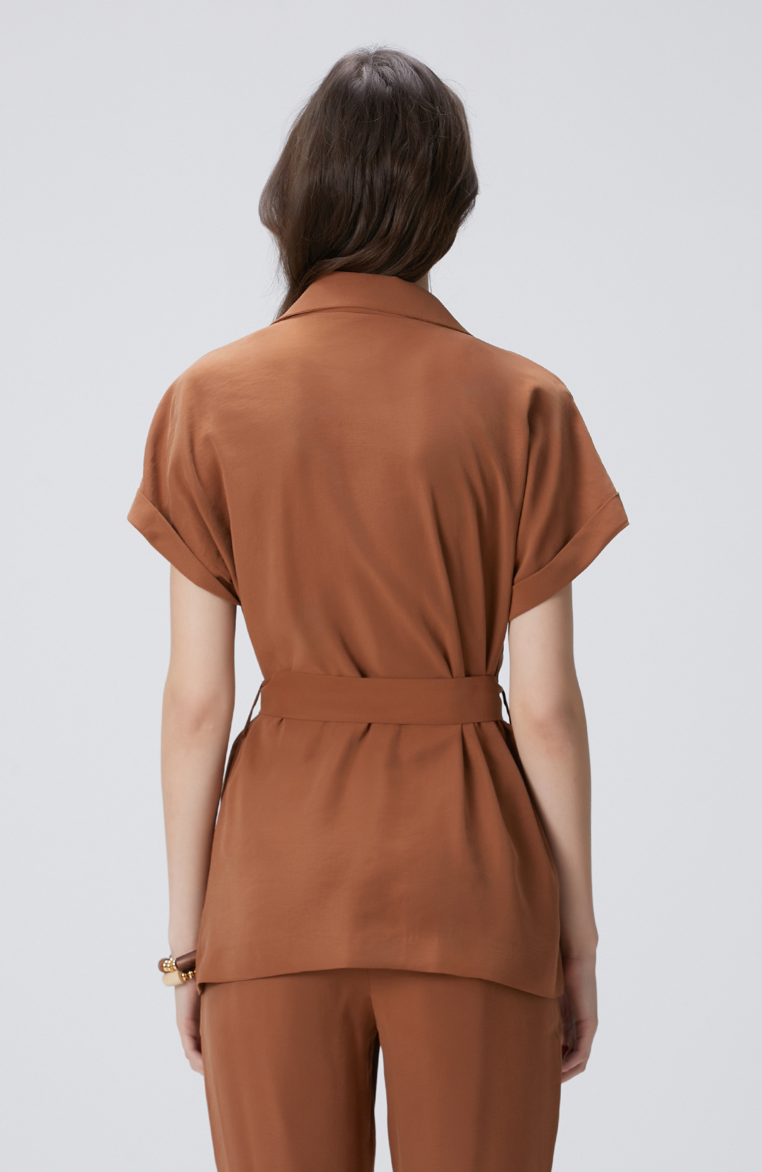 Kahverengi Beli Kuşaklı Ceket