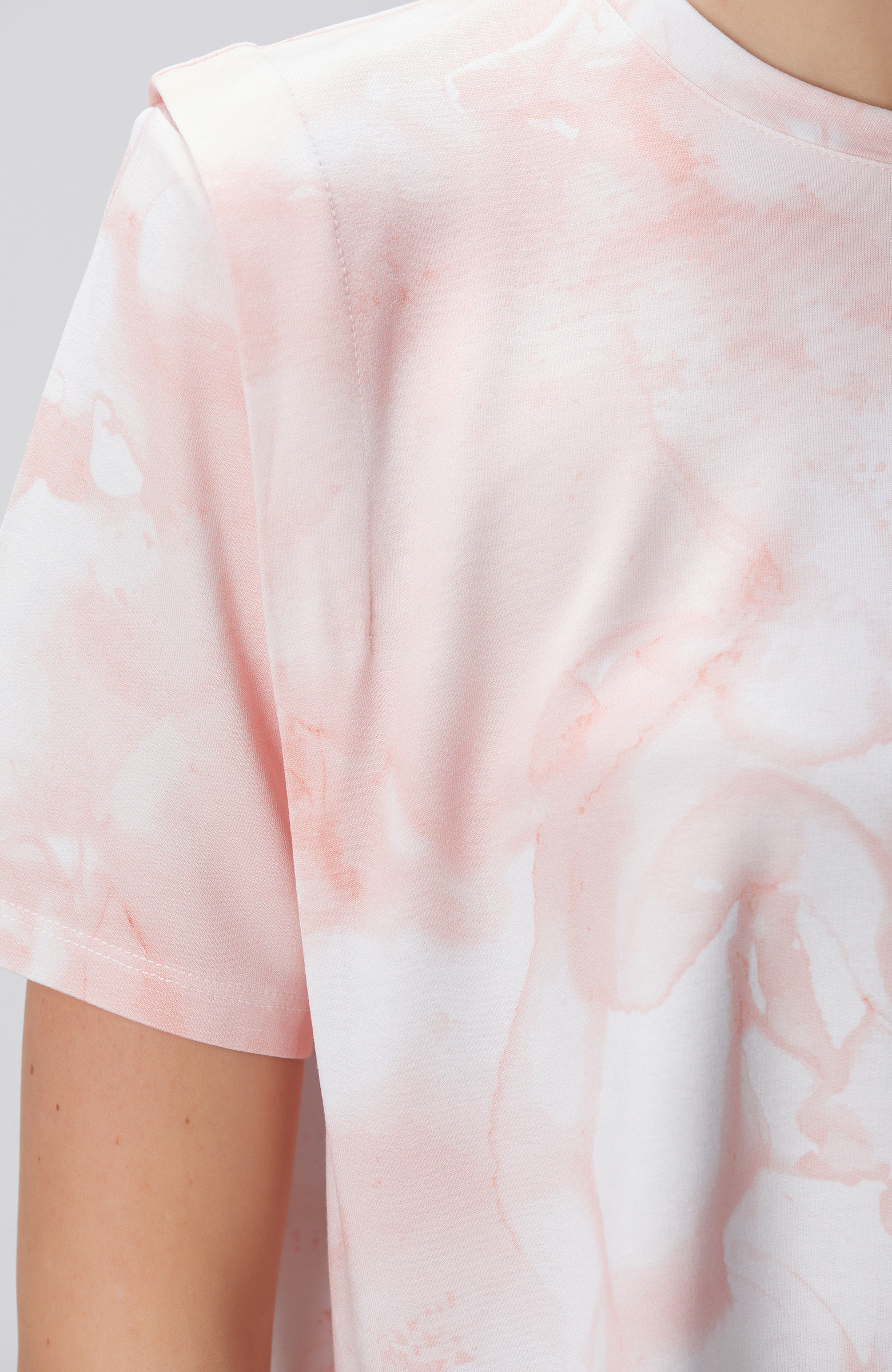 N-Tech Pembe Batik Desenli T-shirt