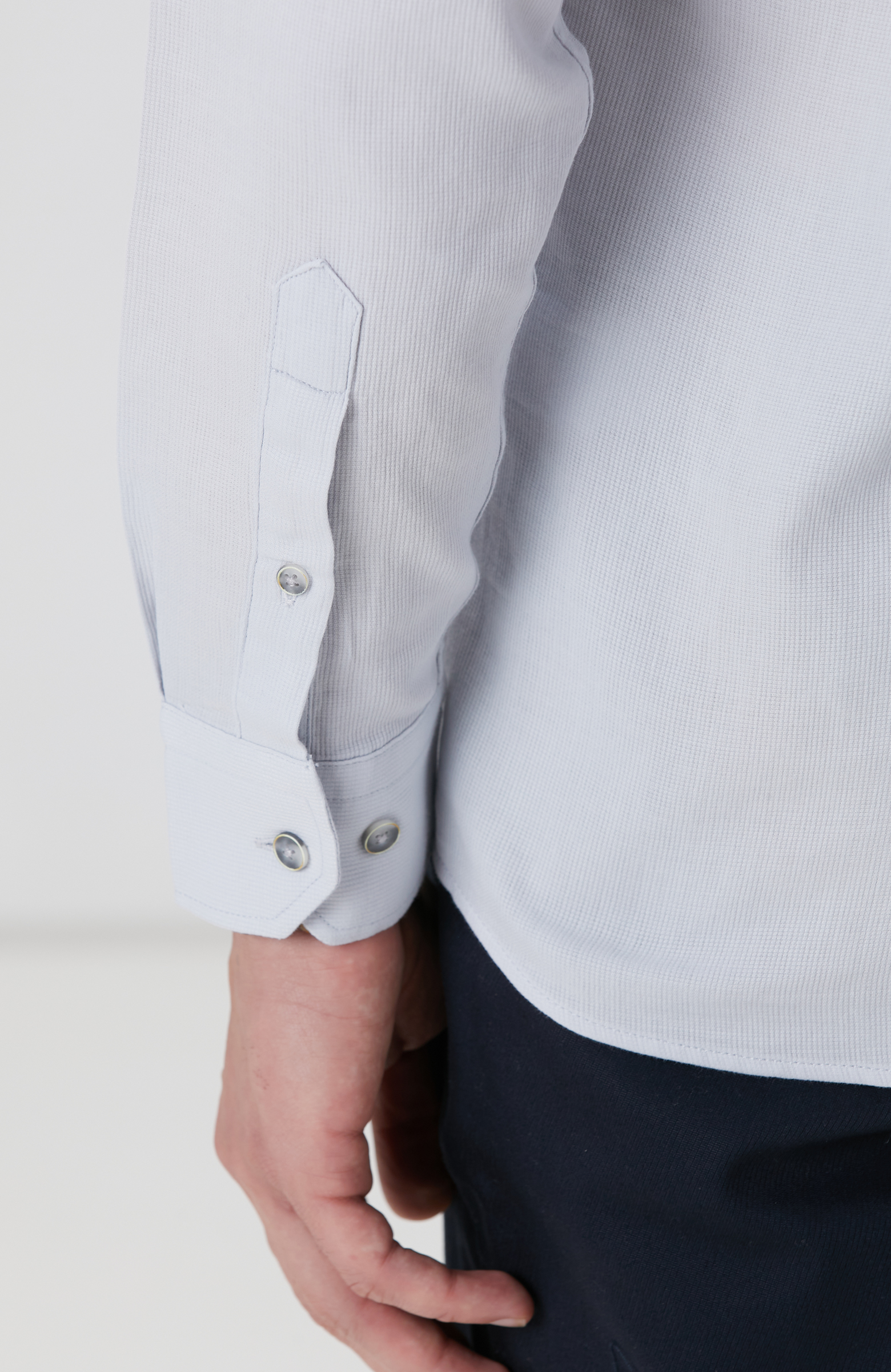 Gri Mikro Desenli Gömlek