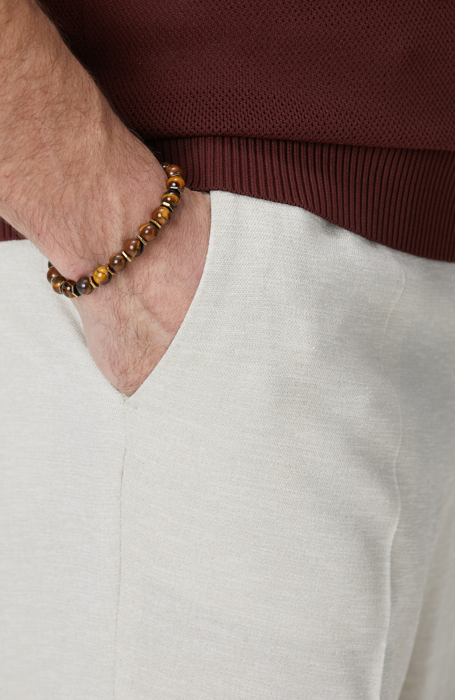 Kahverengi Kaplan Gözü Erkek Bileklik