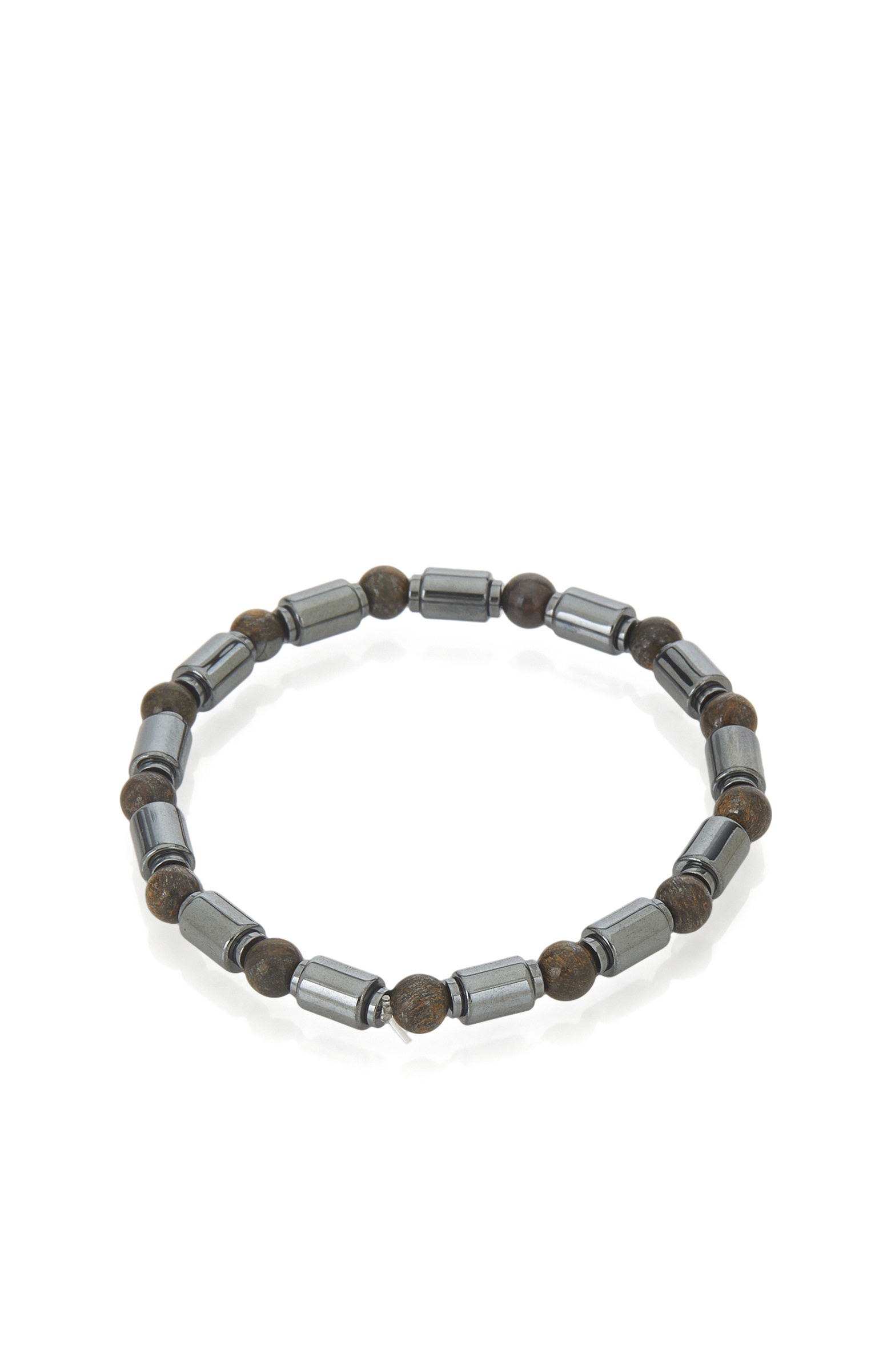 Kahverengi Jasper Hematit Karışımlı Bileklik