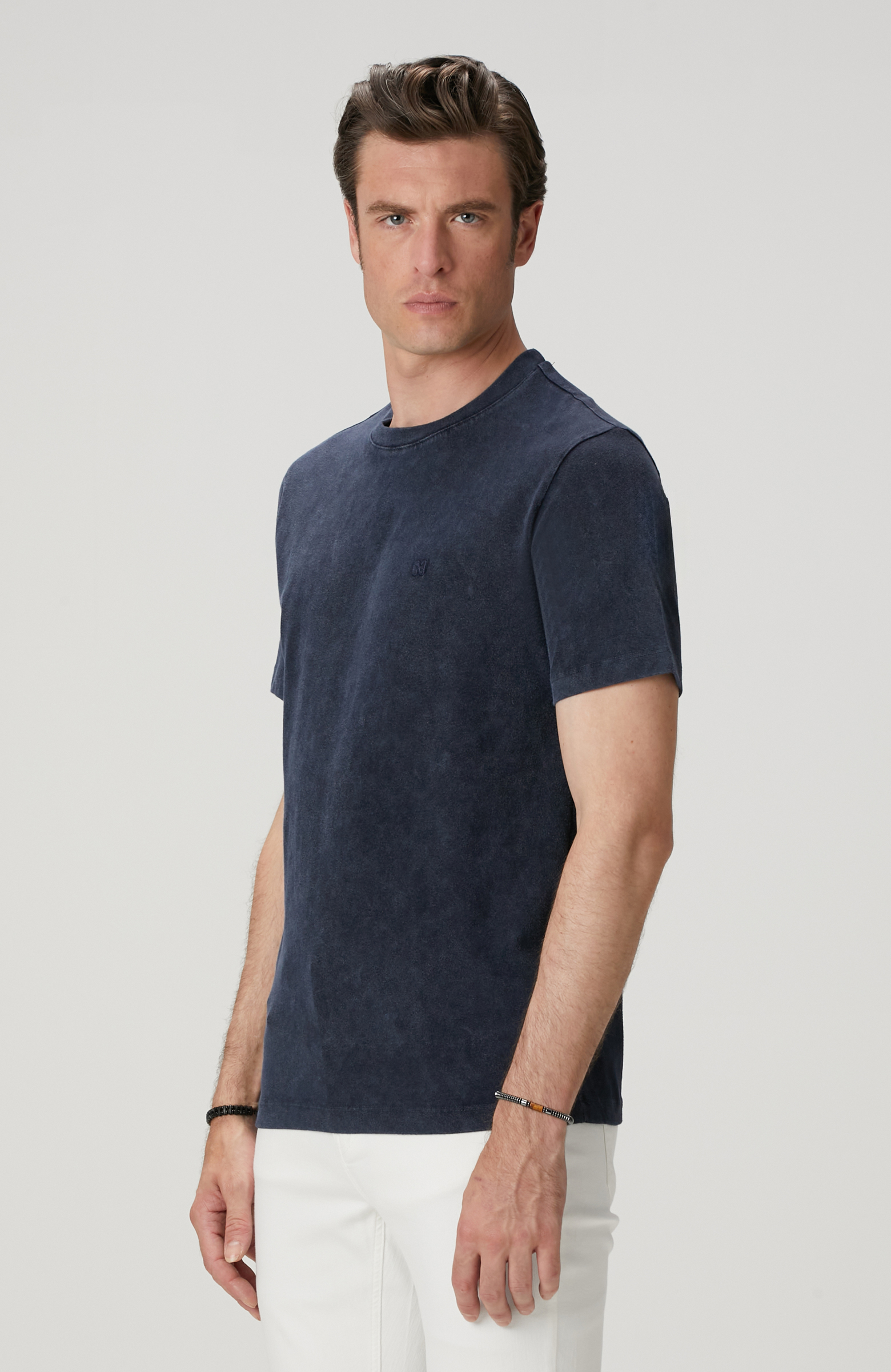 Lacivert Yıkamalı T-shirt