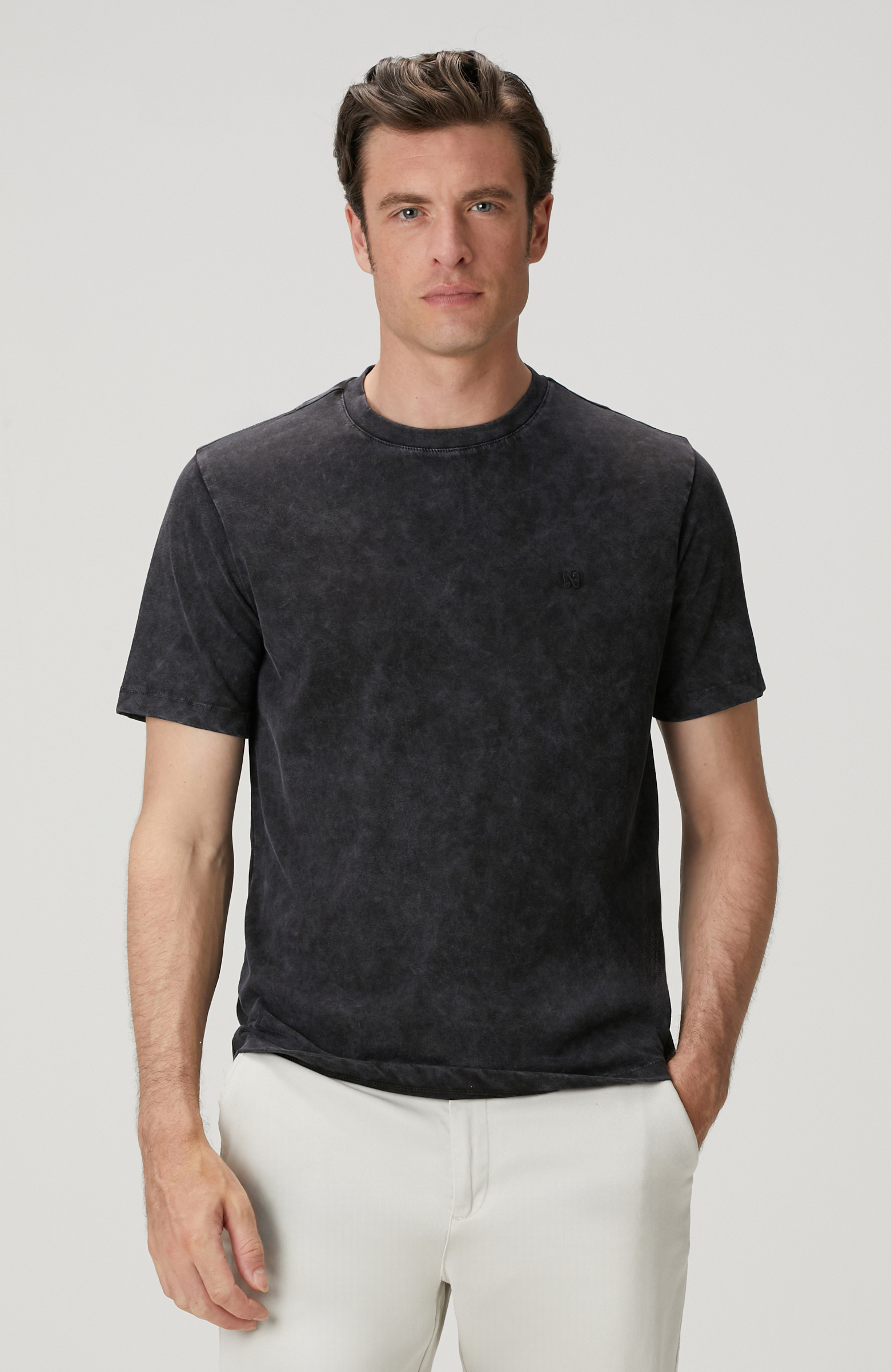 Gri Yıkamalı T-shirt