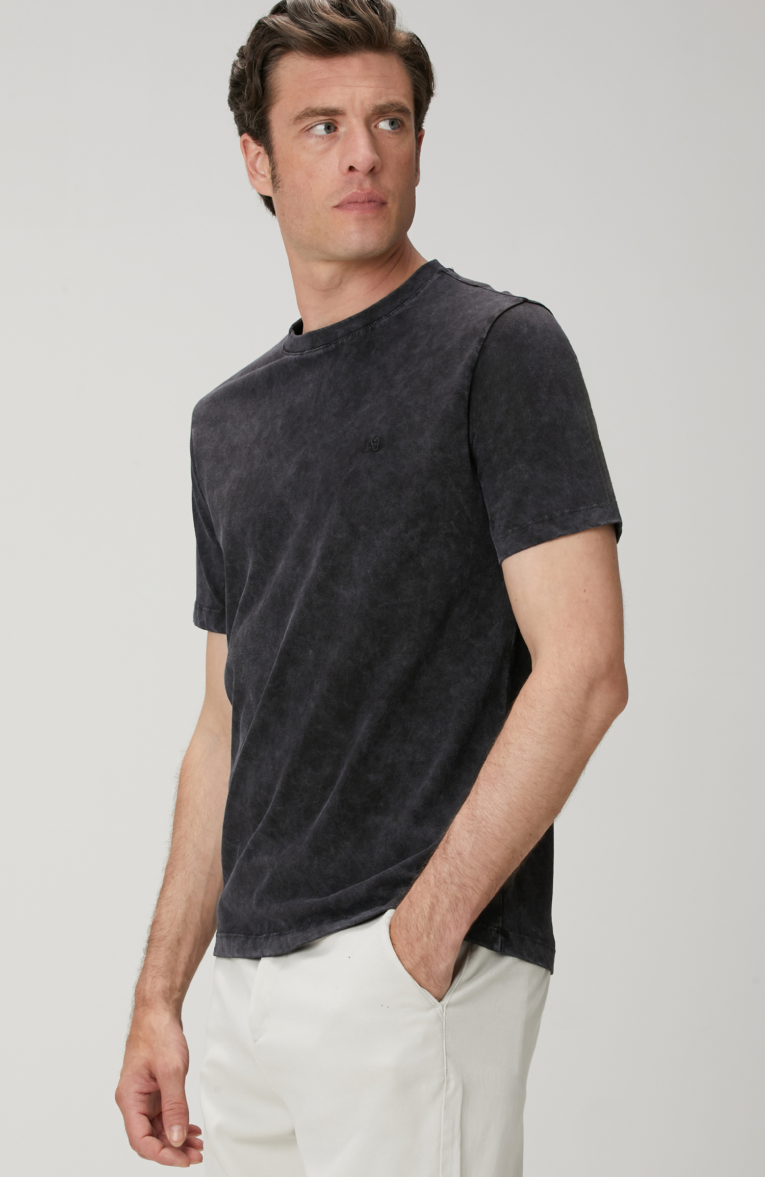 Gri Yıkamalı T-shirt