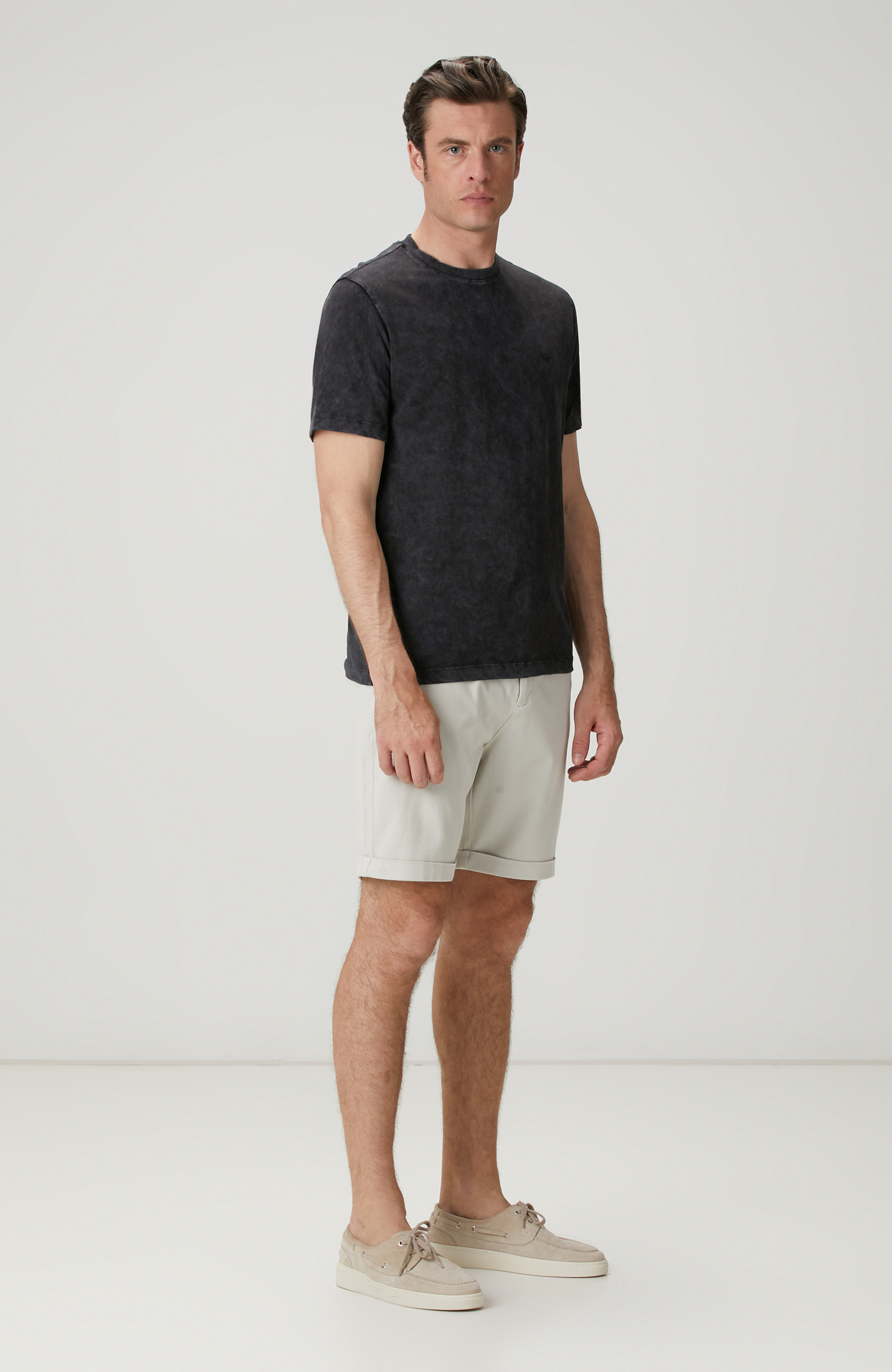 Gri Yıkamalı T-shirt