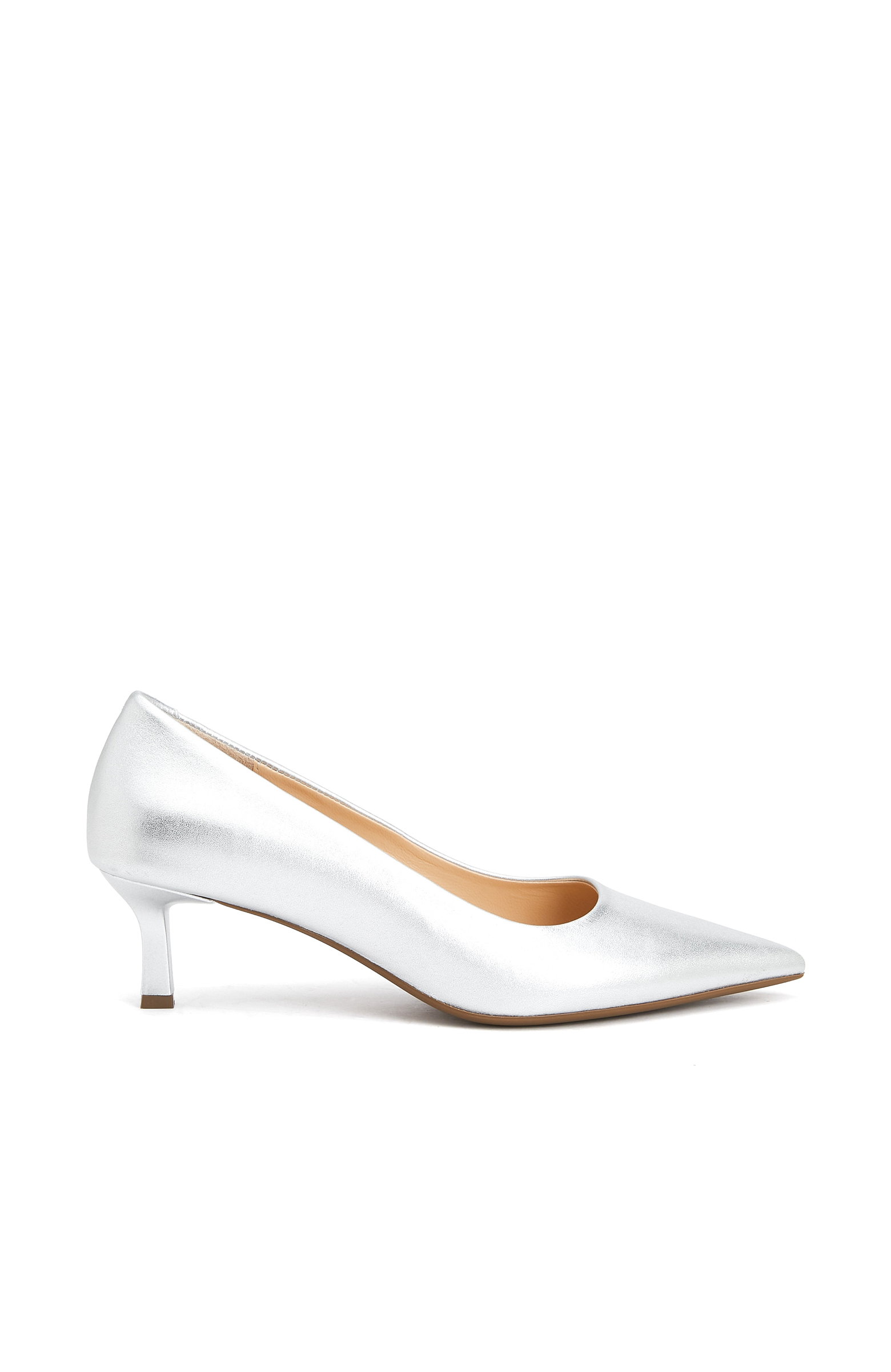 Gümüş Kadın Deri Stiletto -1