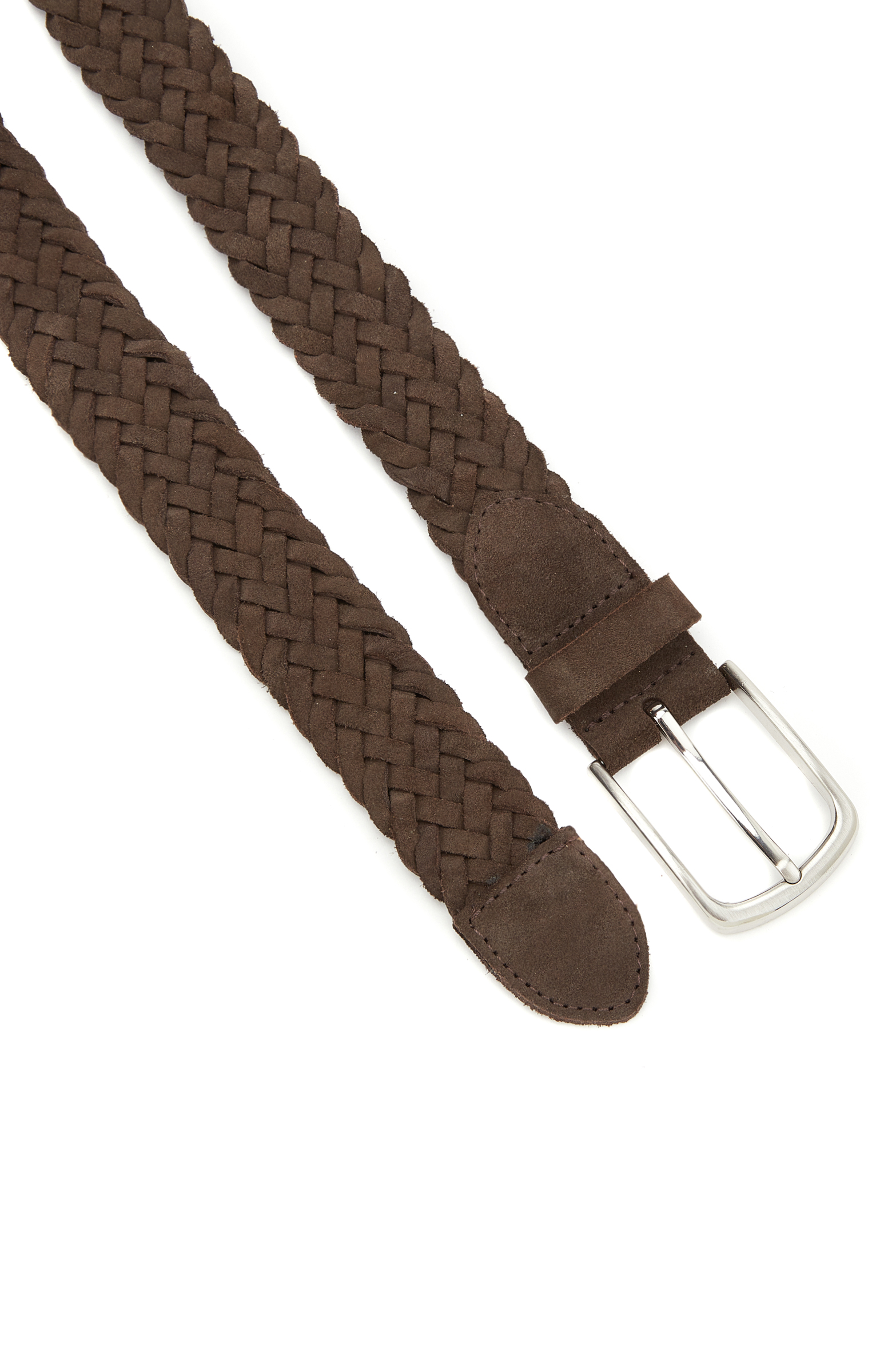 Kahverengi Örgü Erkek Süet Kemer