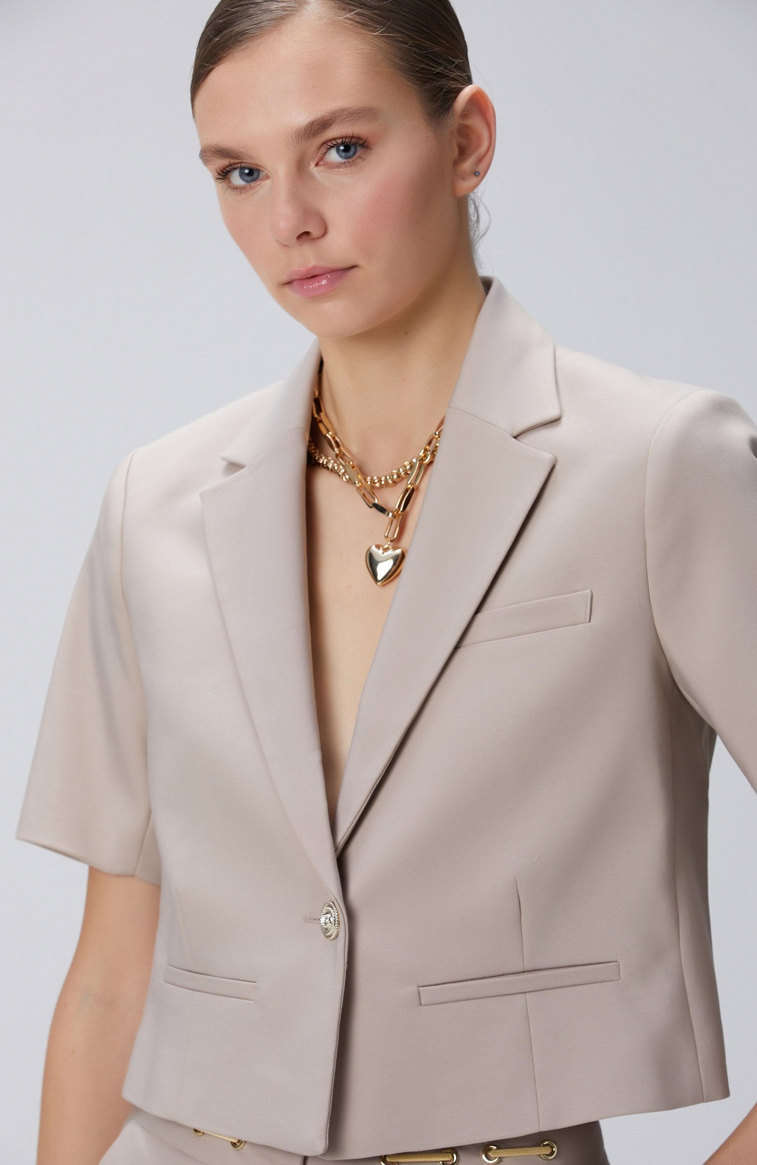 Vizon Tek Metal Düğmeli Ceket