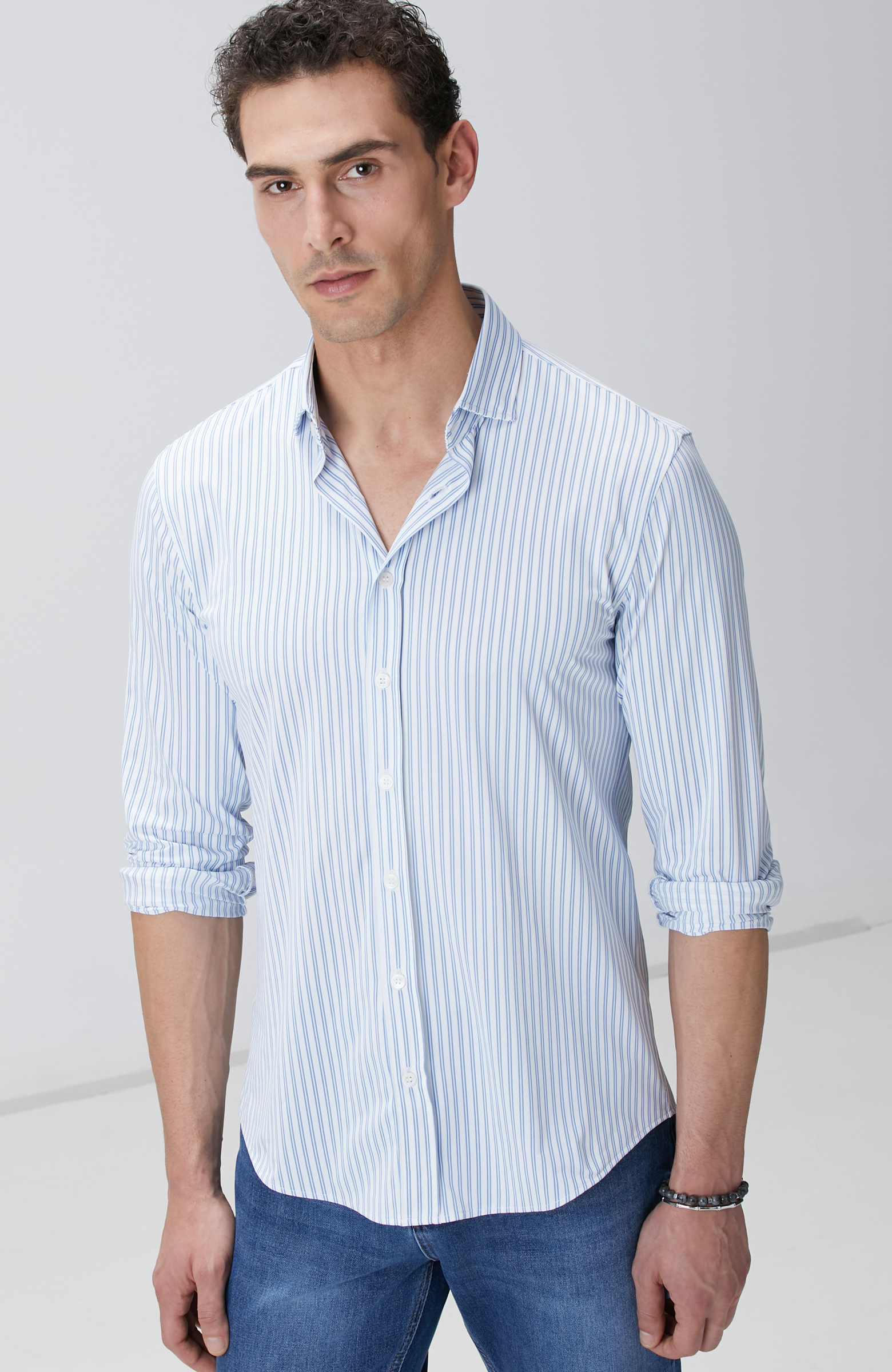 N-Tech Mavi Beyaz Gömlek