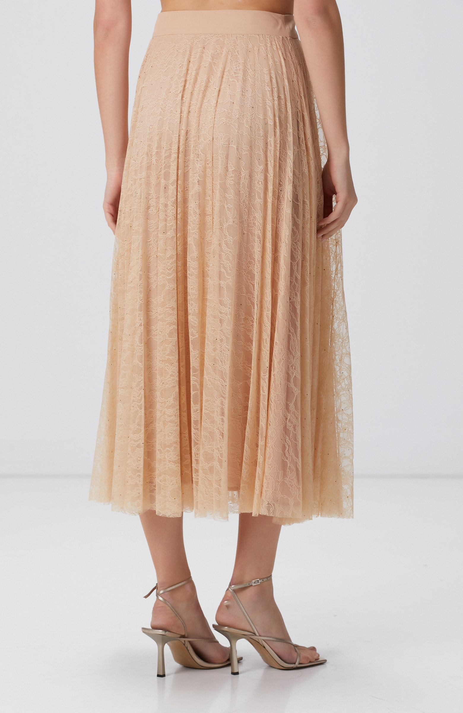 Limited Bej Midi Dantel Etek